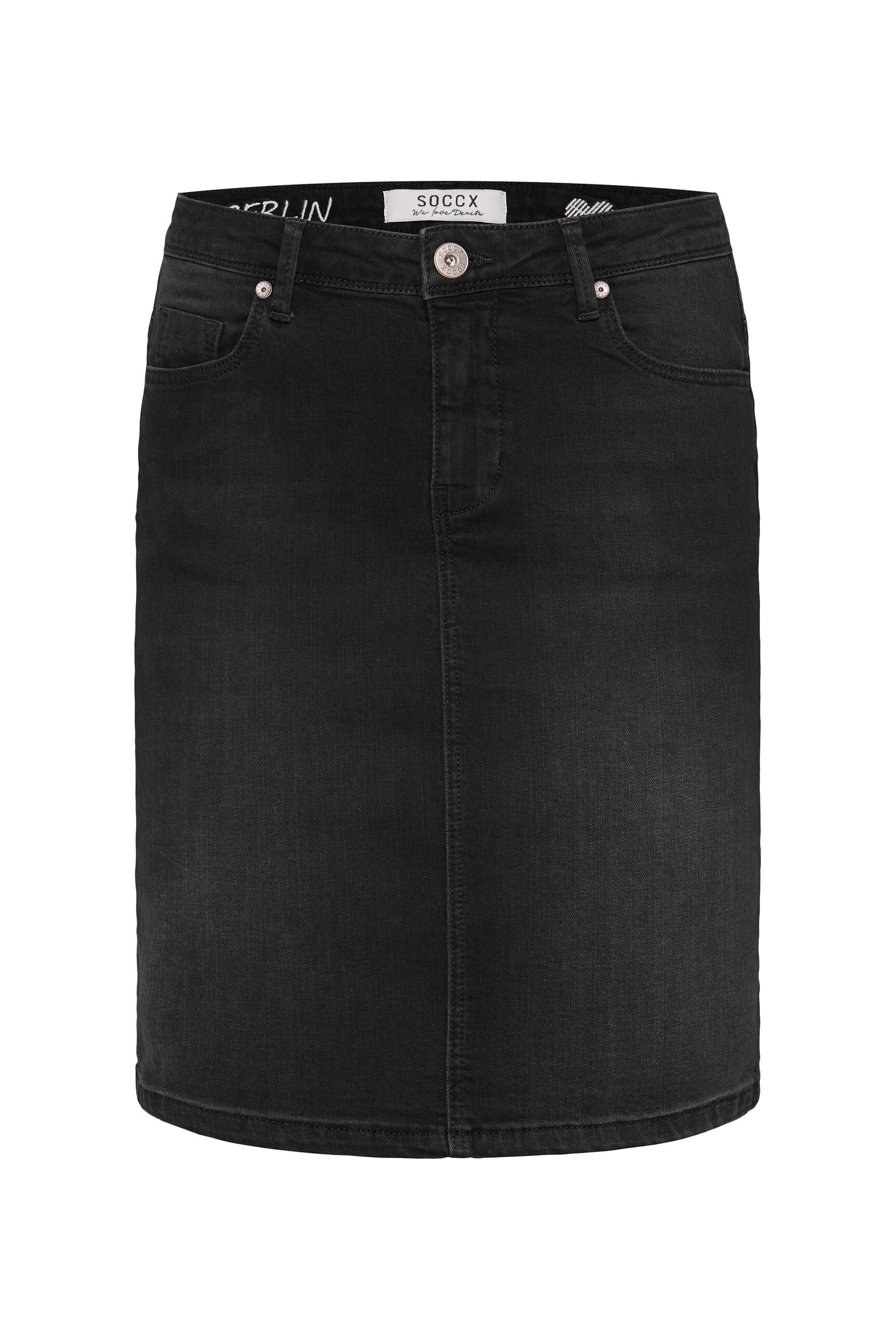 SOCCX Jeansrock, mit Gehschlitz