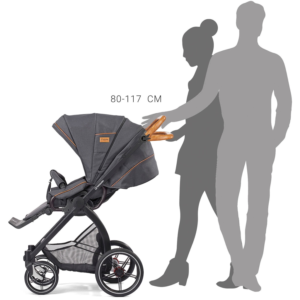 Gesslein Kombi-Kinderwagen »FX4 Soft+ mit Aufsatz Classic schwarz/schwarz, steingrau«