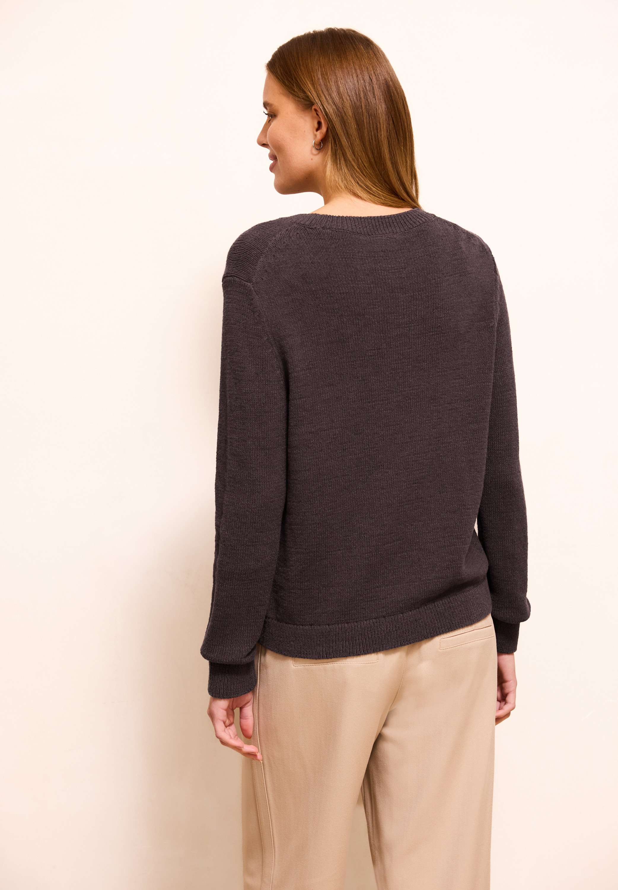 STREET ONE STUDIO Rundhalspullover Rundhalsausschnitt