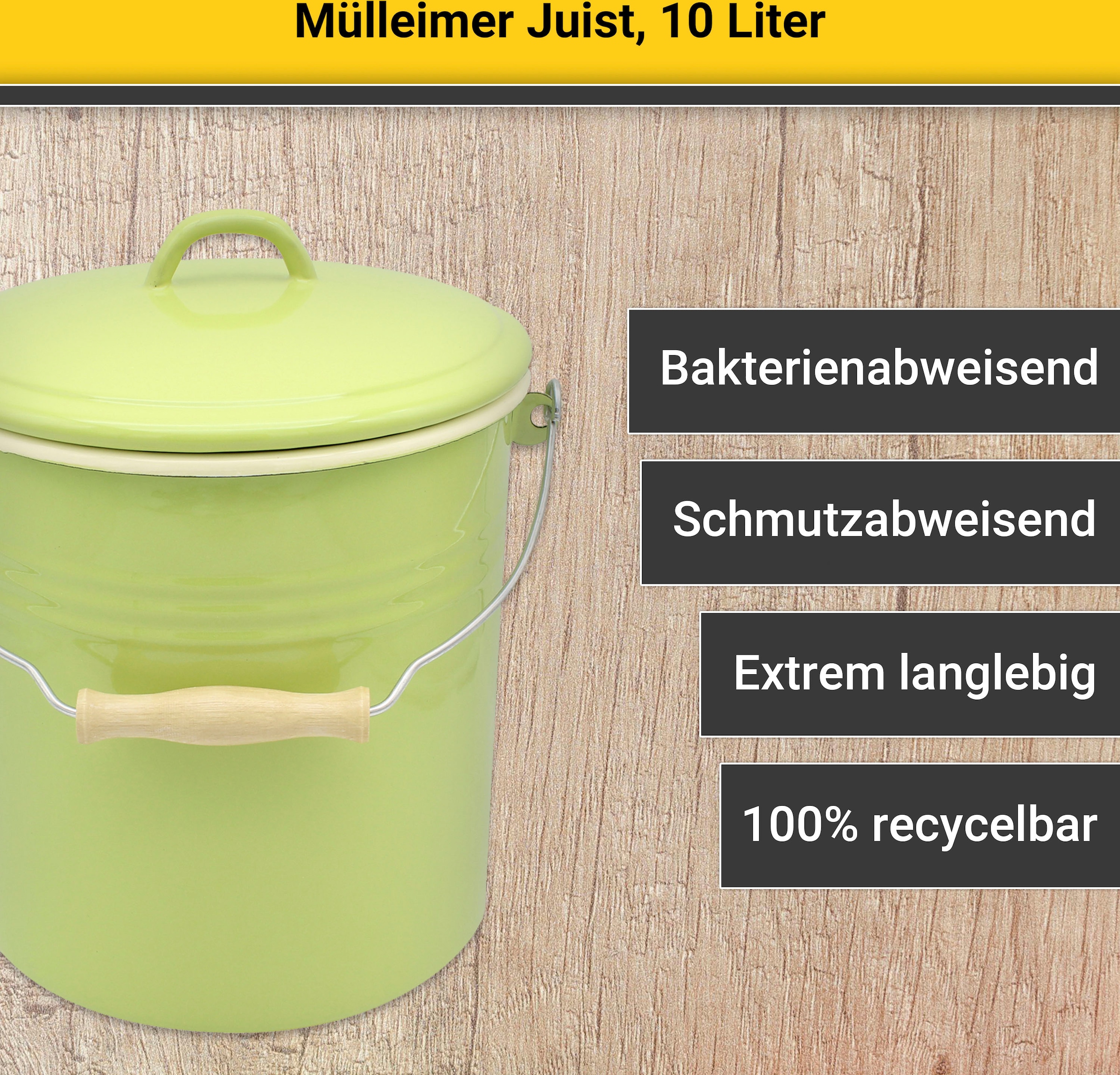 Krüger Mülleimer, 1 Behälter, Metallbügel mit Holzgriff kaufen | BAUR
