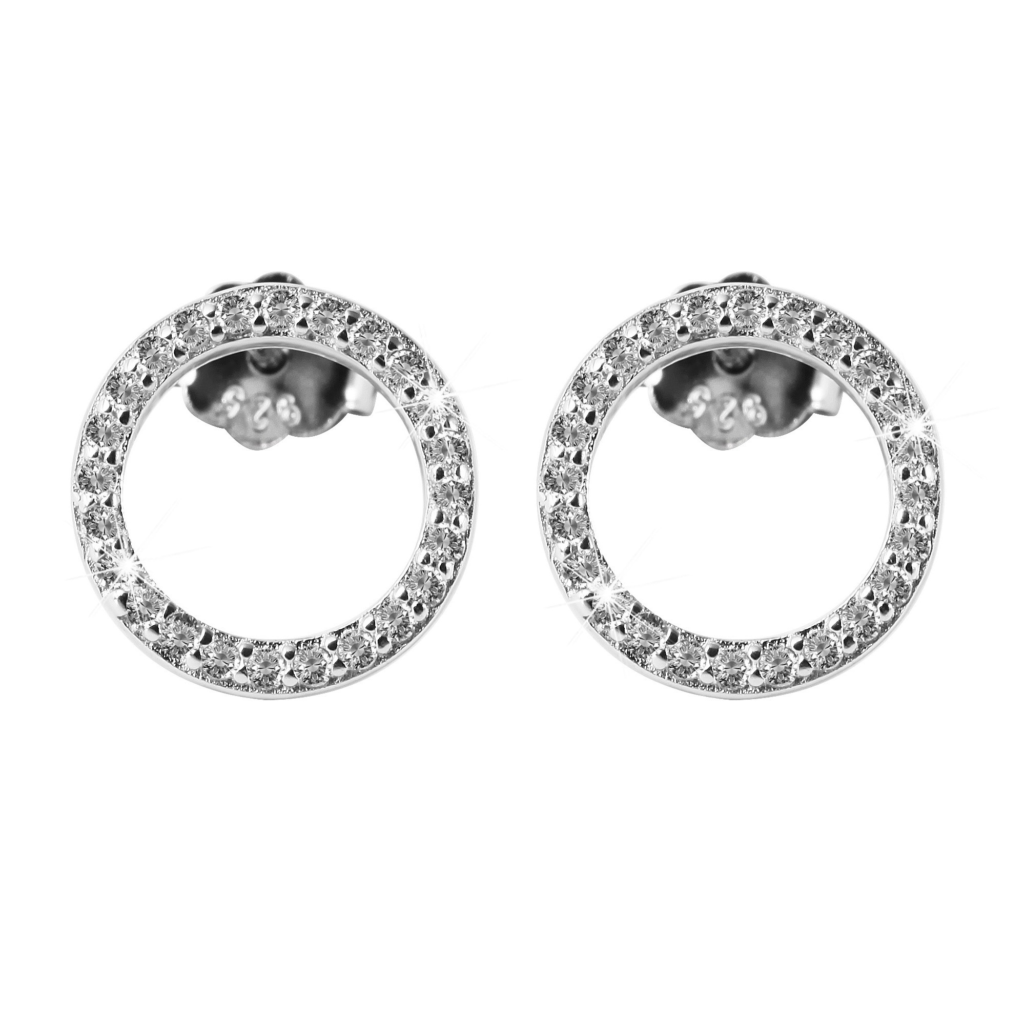 Adelia´s Paar Ohrstecker »Ohrstecker Kreis aus 925 Silber mit Zirkonia«  online kaufen | BAUR