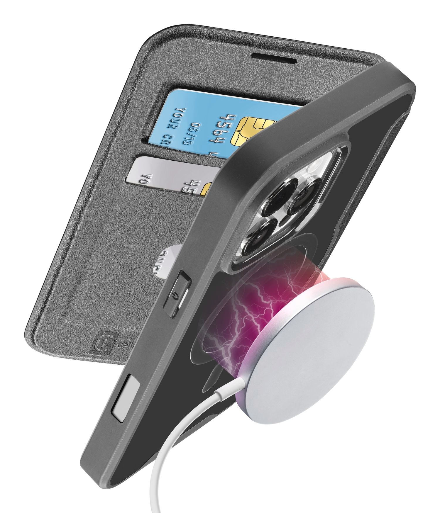 Cellularline Flip Case »Book Case Daily MAG für Apple iPhone 16 Pro Max«, Bookcover, Schutzhülle, Handyschutzhülle, Case, Schutzcase, stoßfest