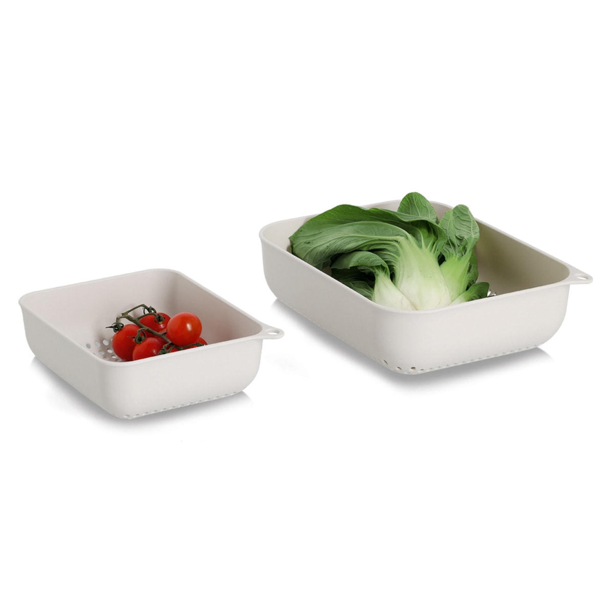 Zeller Present Küchensieb »Sieb-Set, 4-tlg.« Kunststoff, creme, 2x ca. 17x14x6 cm, 2x ca. 23,8x18,7x6,7 cm