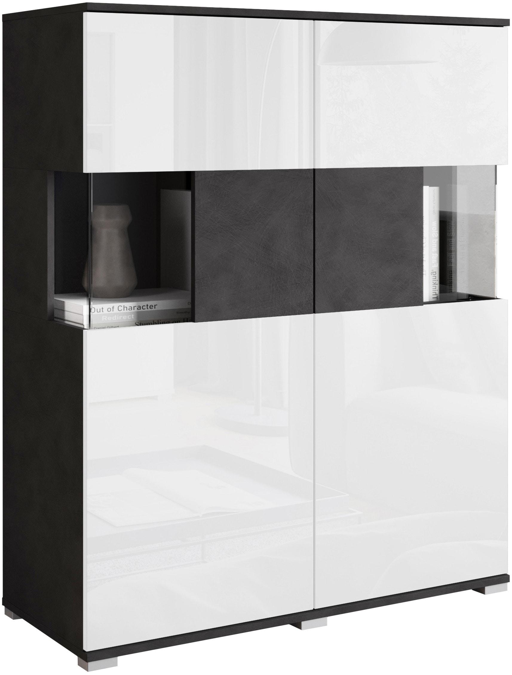 INOSIGN Highboard »Kenia«, Modernes Highboard mit Glastüren, Breite 100 cm