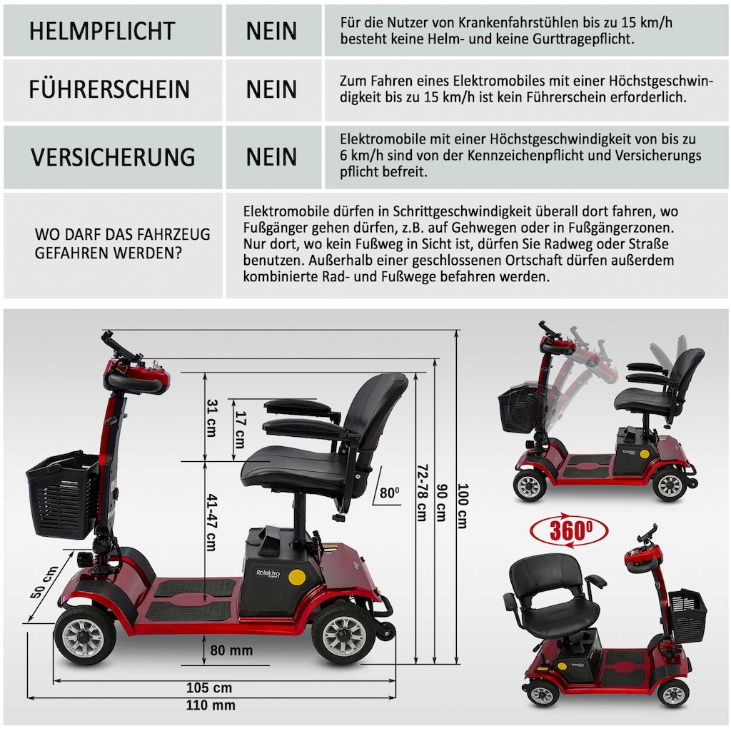 Rolektro Elektromobil »E-Quad 6«, 300 W, 6 km/h