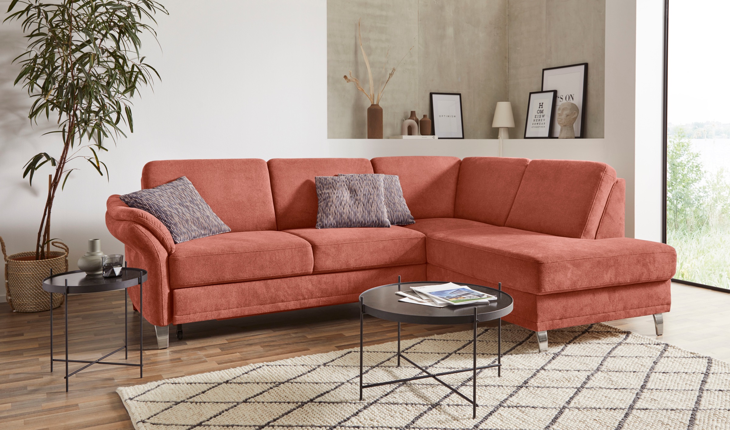 sit&more Ecksofa "Clio L-Form" wahlweise mit Schlaffunktion und Bettkasten, inklusive Federkern