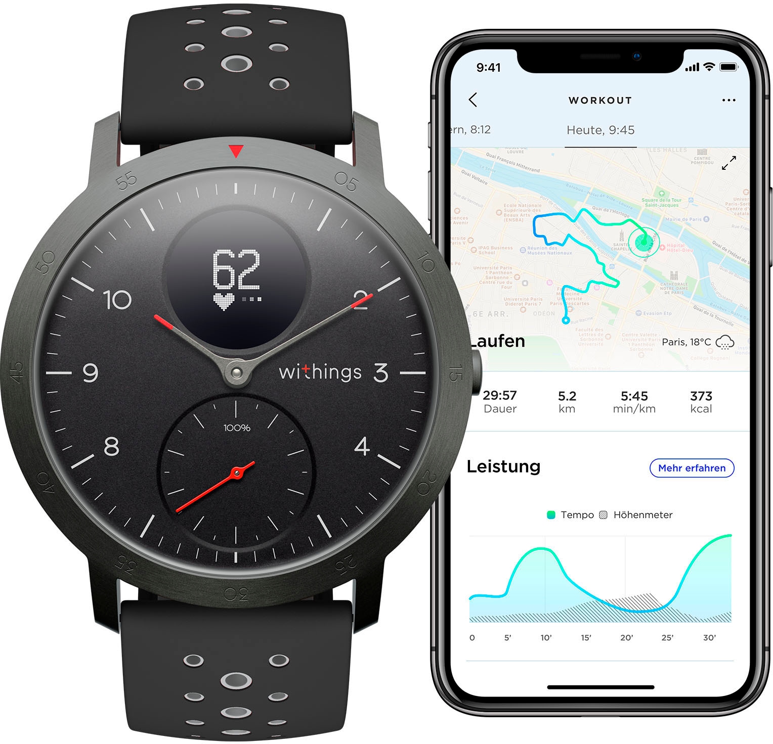 Withings Fitnessuhr »STEEL HR Sport«