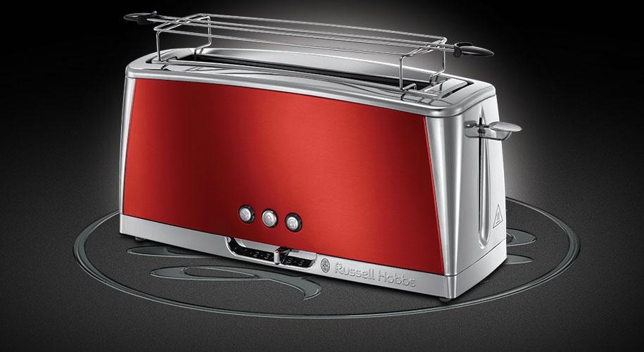 RUSSELL HOBBS Toaster »Luna Solar Red kaufen langer BAUR | W 1 23250-56«, Scheiben, 1420 2 Schlitz, für