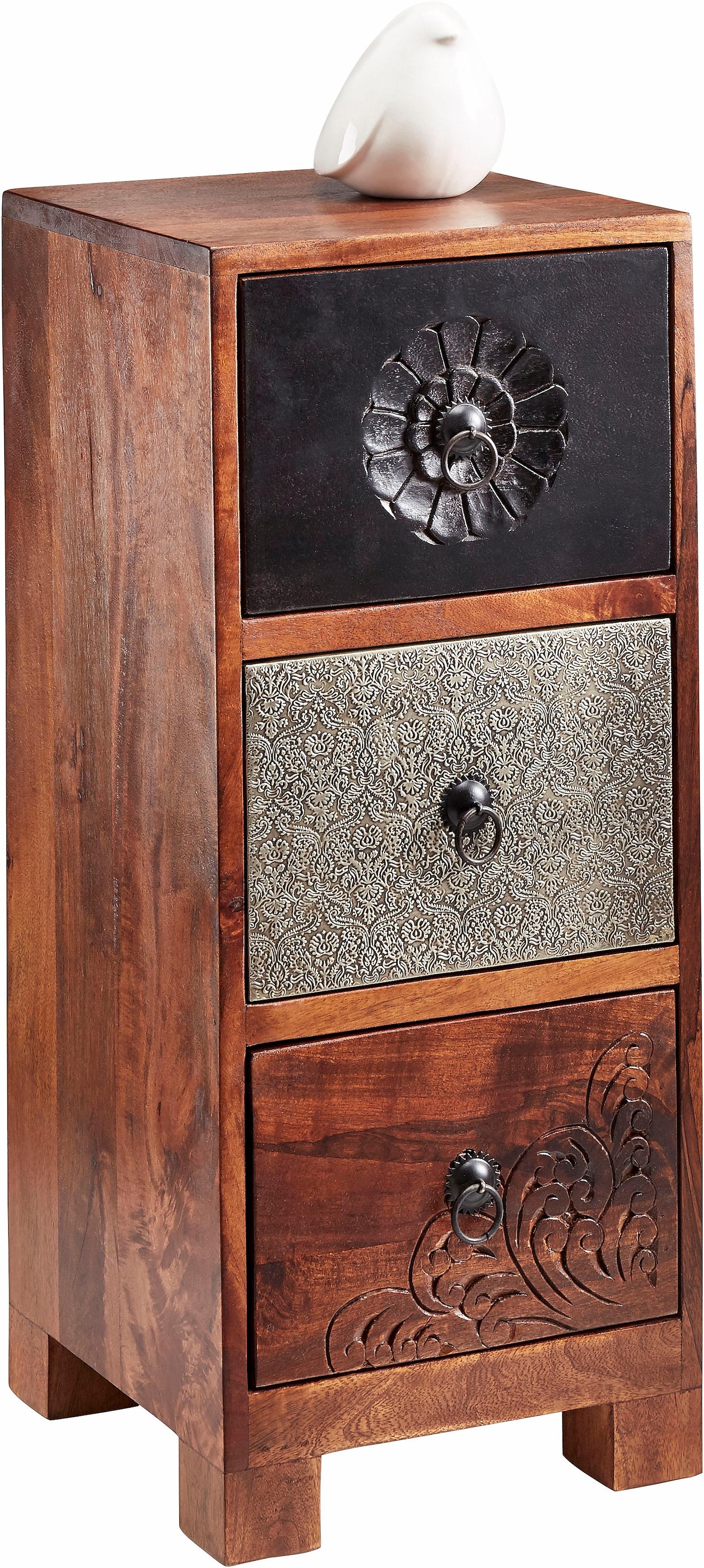 Home affaire Kommode "Mahar", Breite 30 cm mit Metallfronten günstig online kaufen