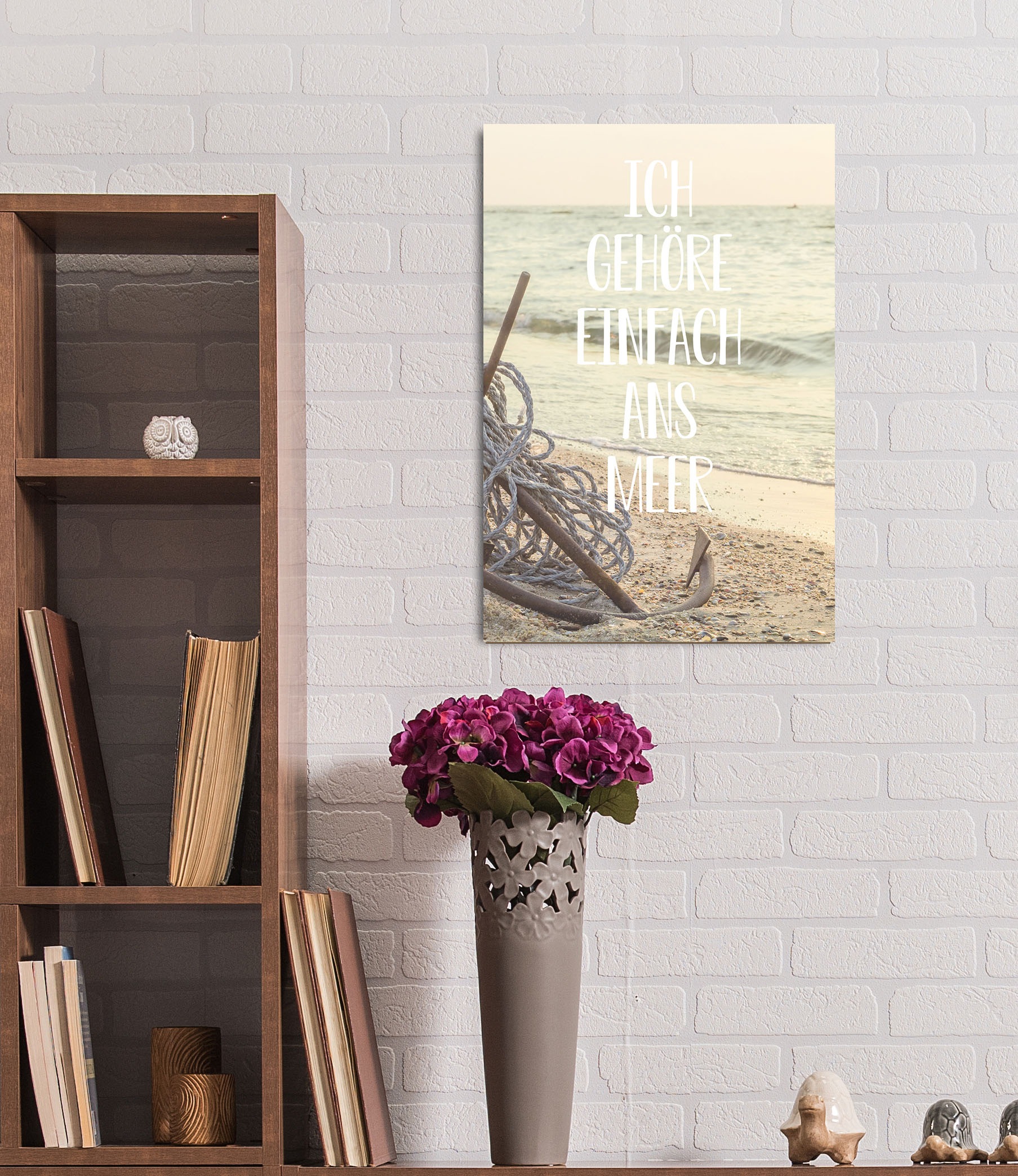 queence Metallbild "Meerliebe II", Sprüche-Schriftzug-Sprüche-Sprüche & Tex günstig online kaufen