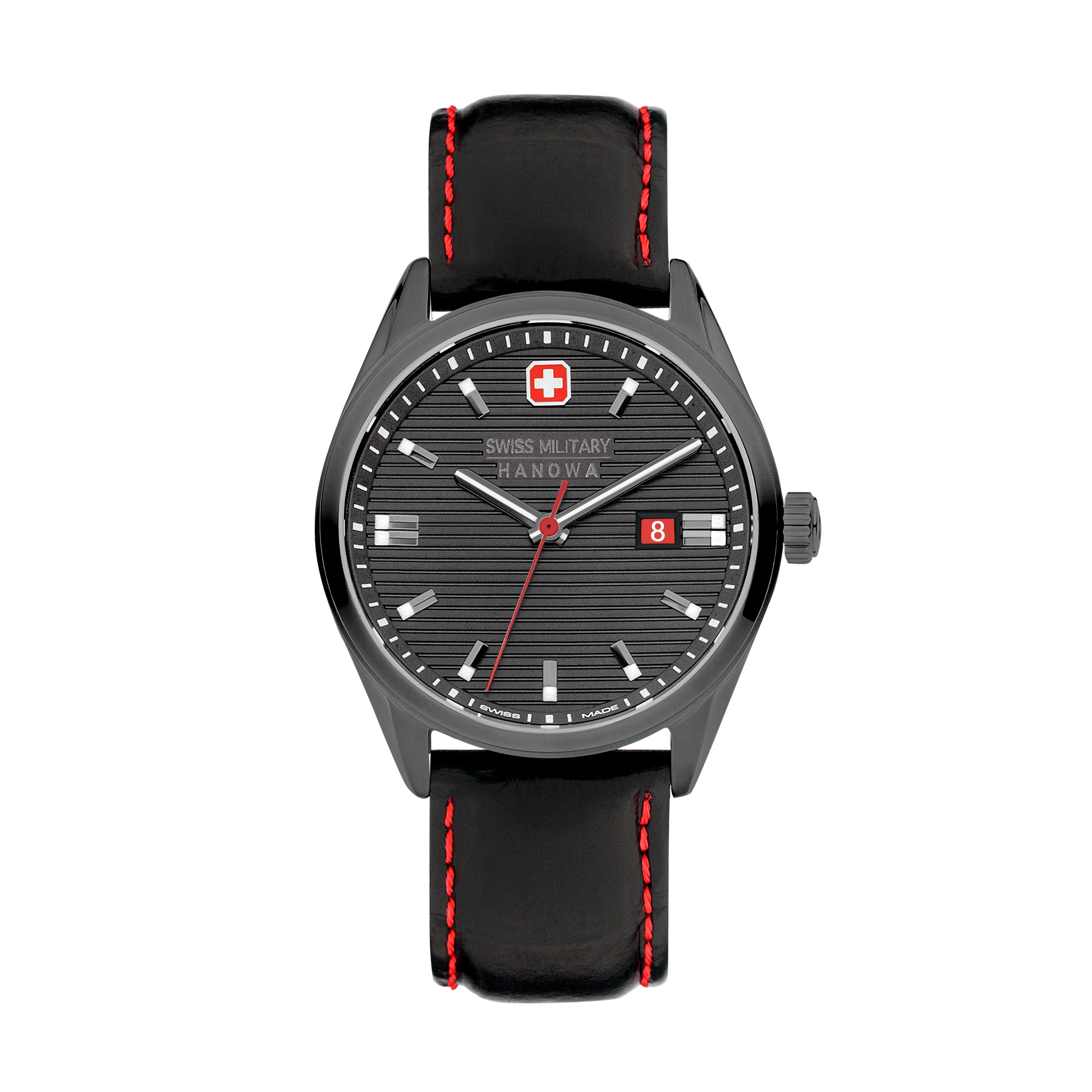 Swiss Military Hanowa Quarzuhr »Roadrunner« Armbanduhr, Herrenuhr, Swiss Made, Lederarmband, analog, Tag
