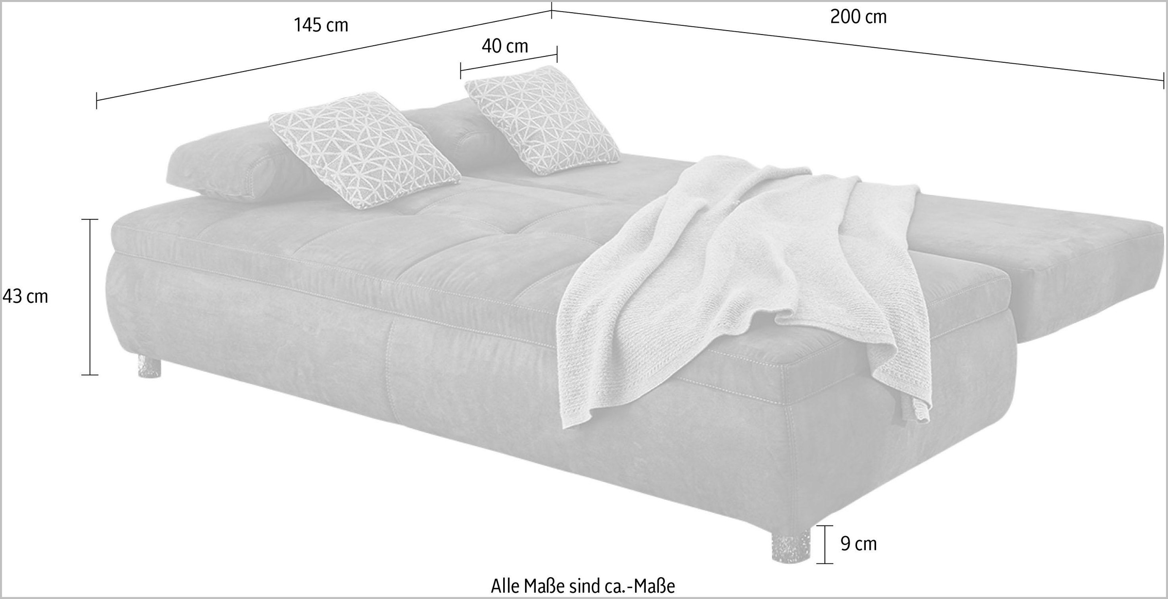 Jockenhöfer Gruppe Schlafsofa »Antonio«, Bettfunktion und Bettkasten,  Wellenfederung für Sitzen und Liegen kaufen | BAUR