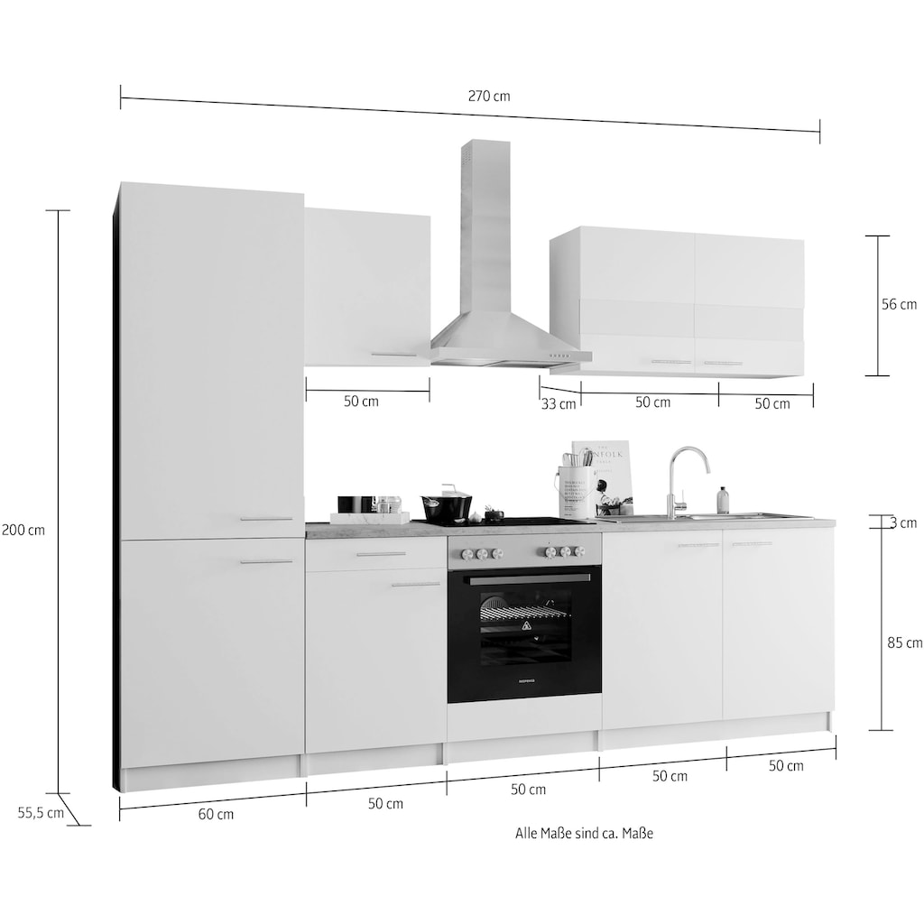 RESPEKTA Küchenzeile »Malia«, Breite 270 cm, mit Soft-Close