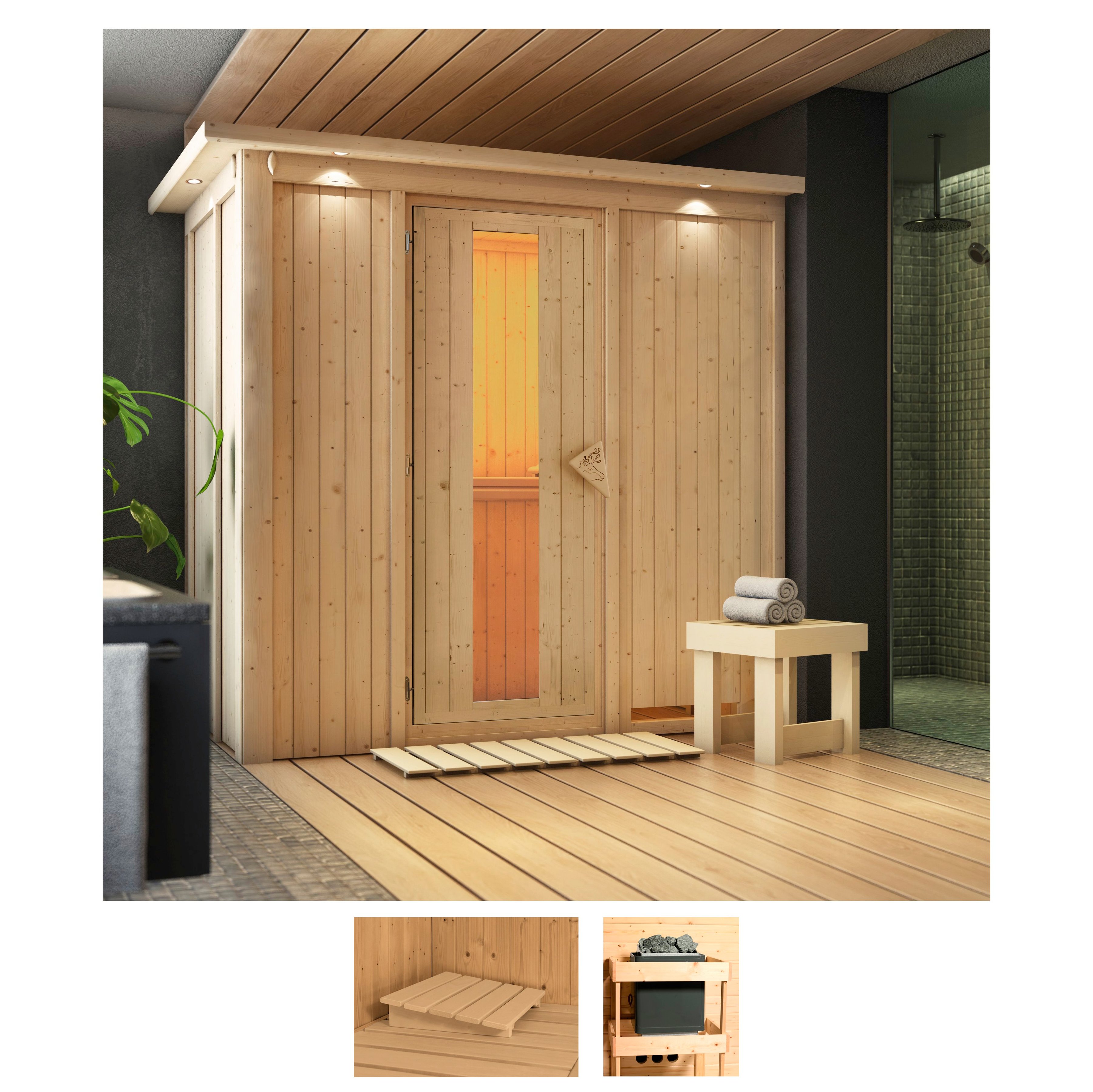 Karibu Sauna "Vada" Set, ohne Ofen