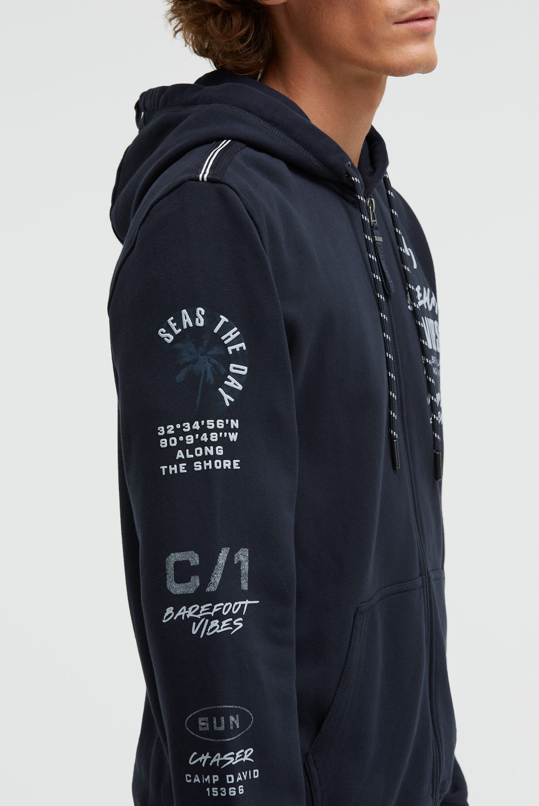 CAMP DAVID Kapuzensweatjacke aus Baumwolle