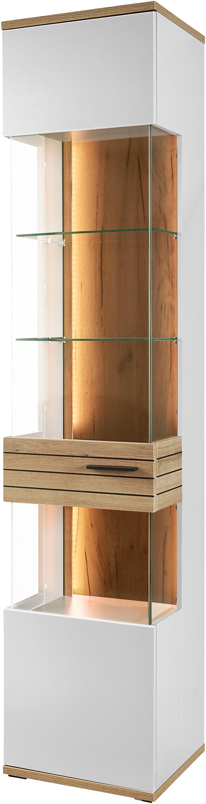set one by Musterring Vitrine "Quincy" 1 Stk. tlg. Spiegelbildlich montierbar, in 2 Farben erhältlich, 204,7 cm hoch