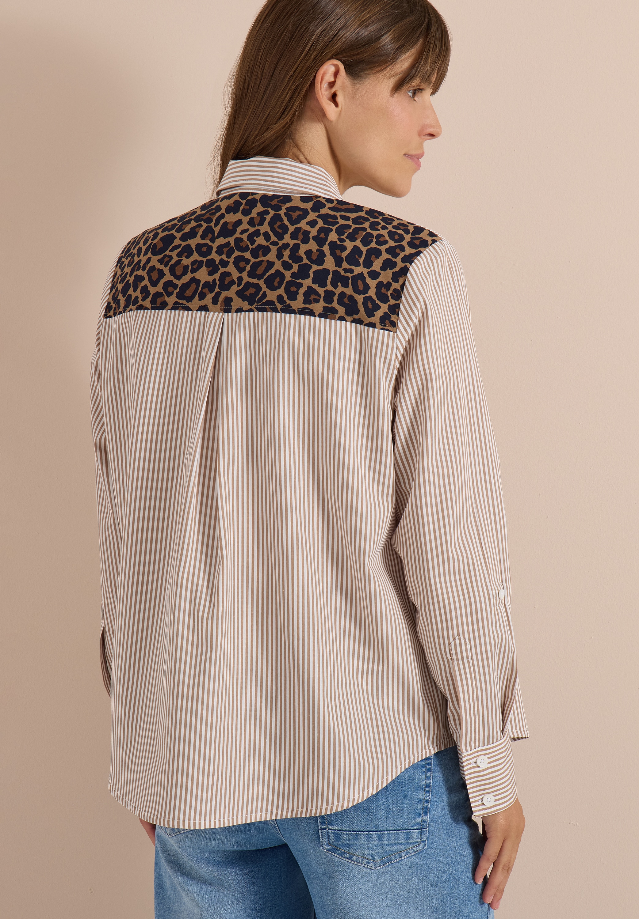 Cecil Hemdbluse Kontrastfabene Details im Animal-Print