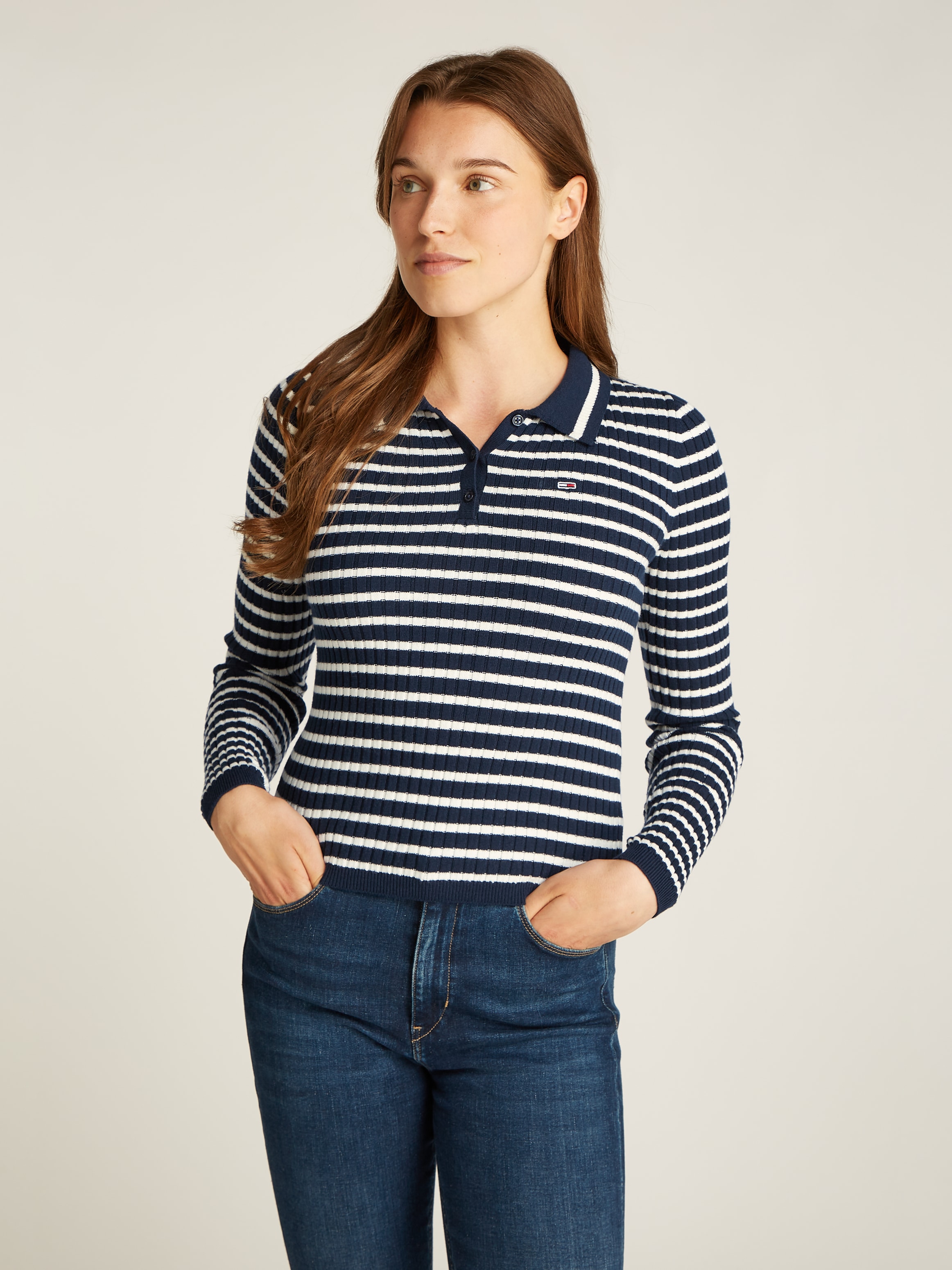 Polokragenpullover »TJW ESSENTIAL LS POLO SWEATER«, mit Logostickerei