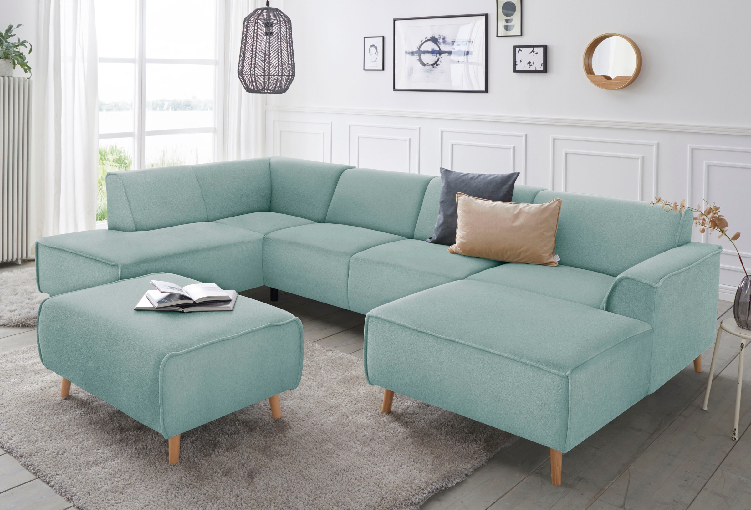 Home affaire Wohnlandschaft "Janek Scandic Design, elegant und zeitlos U-Fo günstig online kaufen