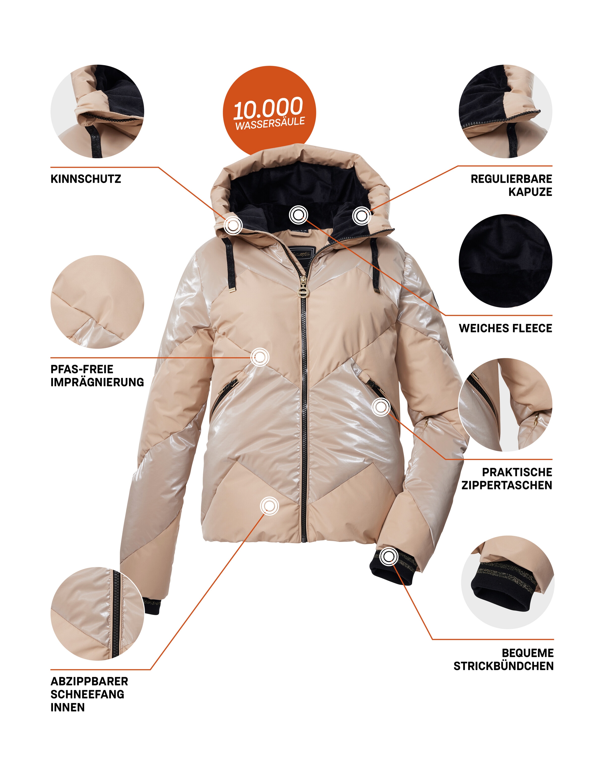 Killtec Skijacke »KSW 113 WMN SKI QLTD JCKT« Winddichte Skijacke mit 10.000 mm Wassersäule, PFAS-frei imprägniert