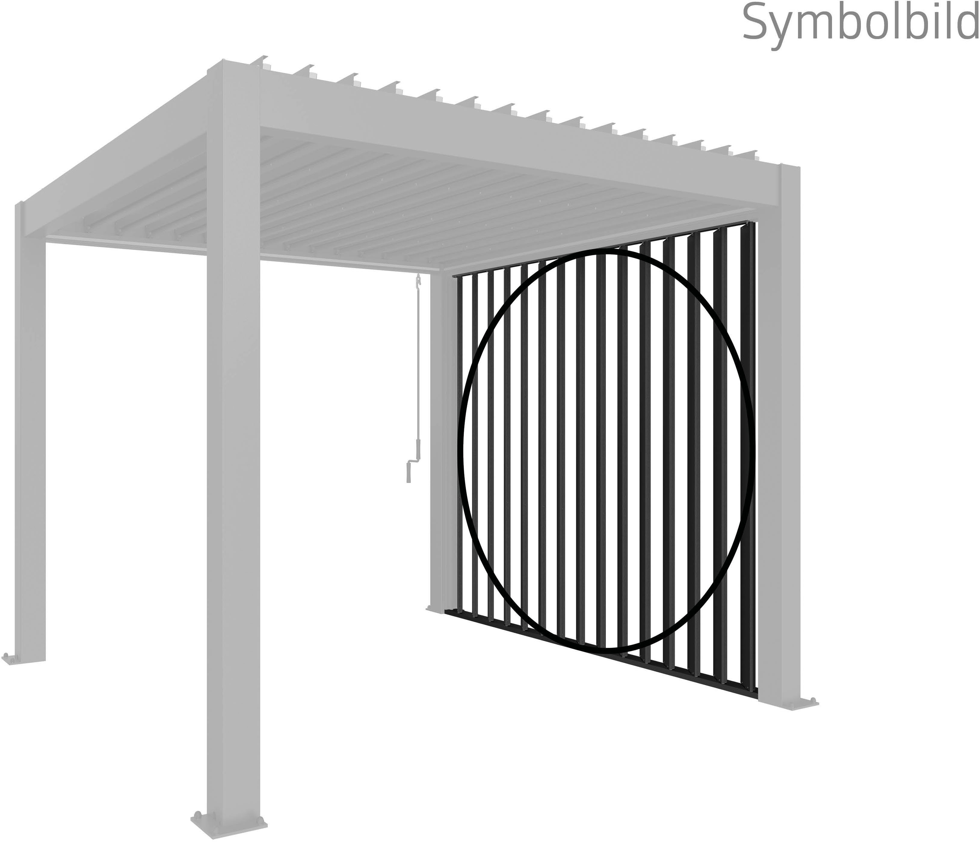 Biohort "2m für Pergola, verschiedene Farben" 192,6x 234,9 cm, Lamellenseitenwand mit Abschlussblende