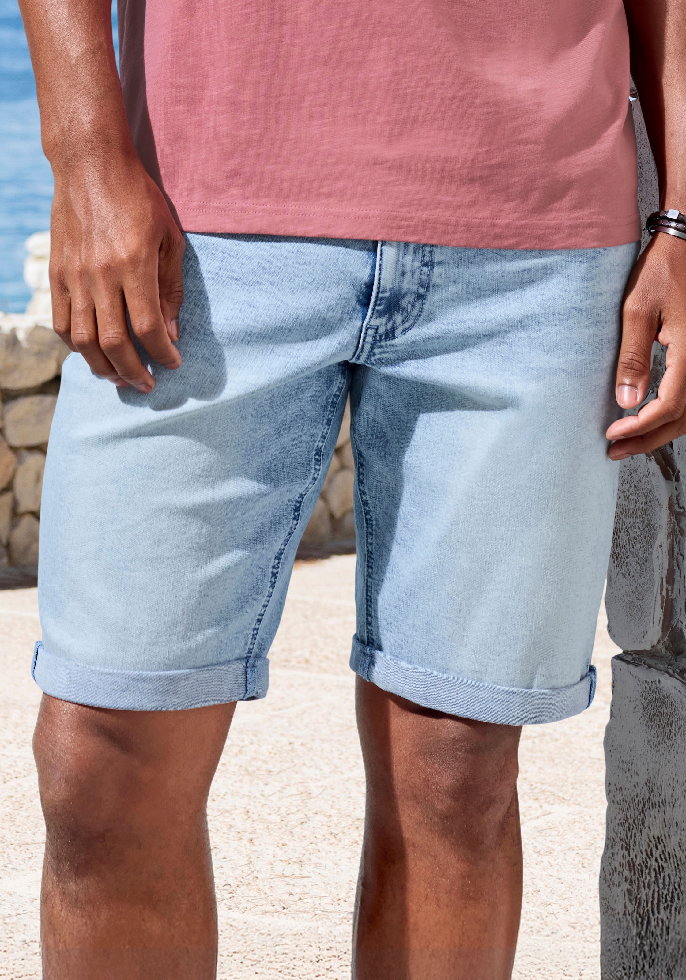 John Devin Jeansshorts »5-Pocket Shorts,«, aus elastischer Denim-Qualität