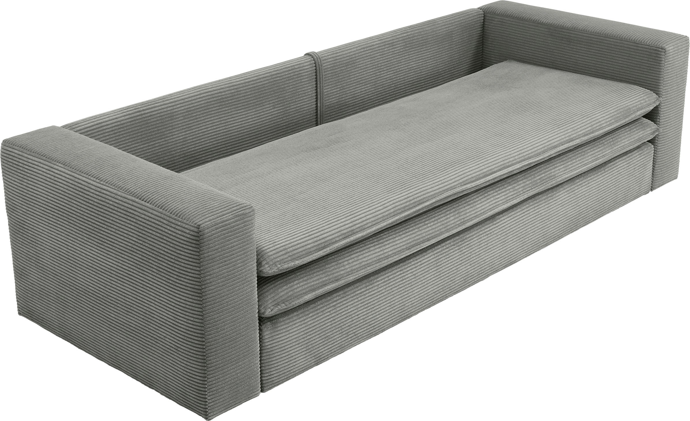 Places of Style Sitzgruppe »PIAGGE«, (2 tlg.), 3-Sitzer-Sofa mit Bettfunktion und Loveseat-Hocker im Set