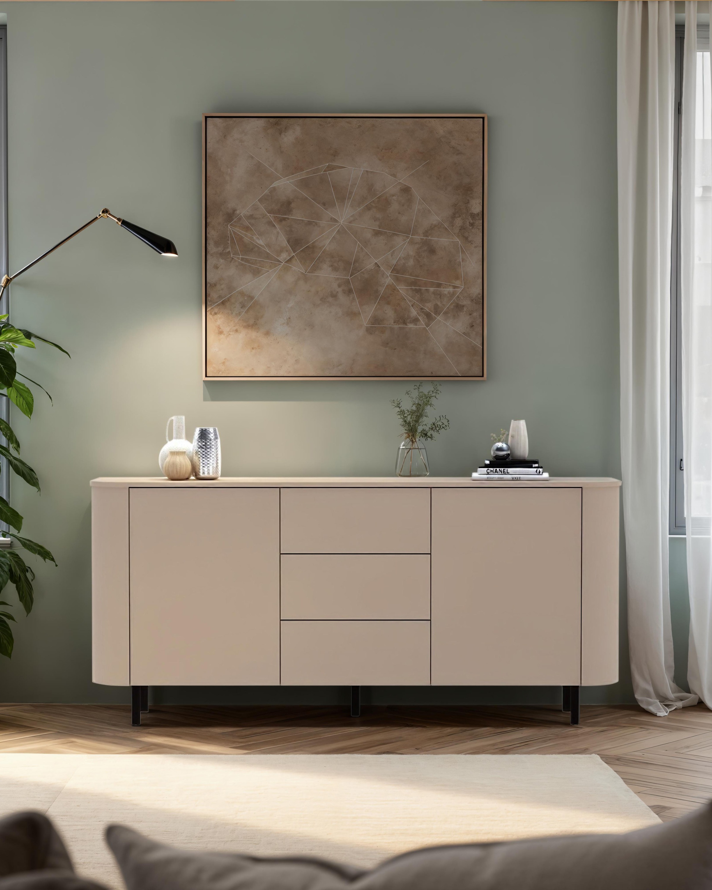 INOSIGN Sideboard "Lido, 181 cm breit, 2 Türen, 3 Schubkästen, Kommode, Sta günstig online kaufen