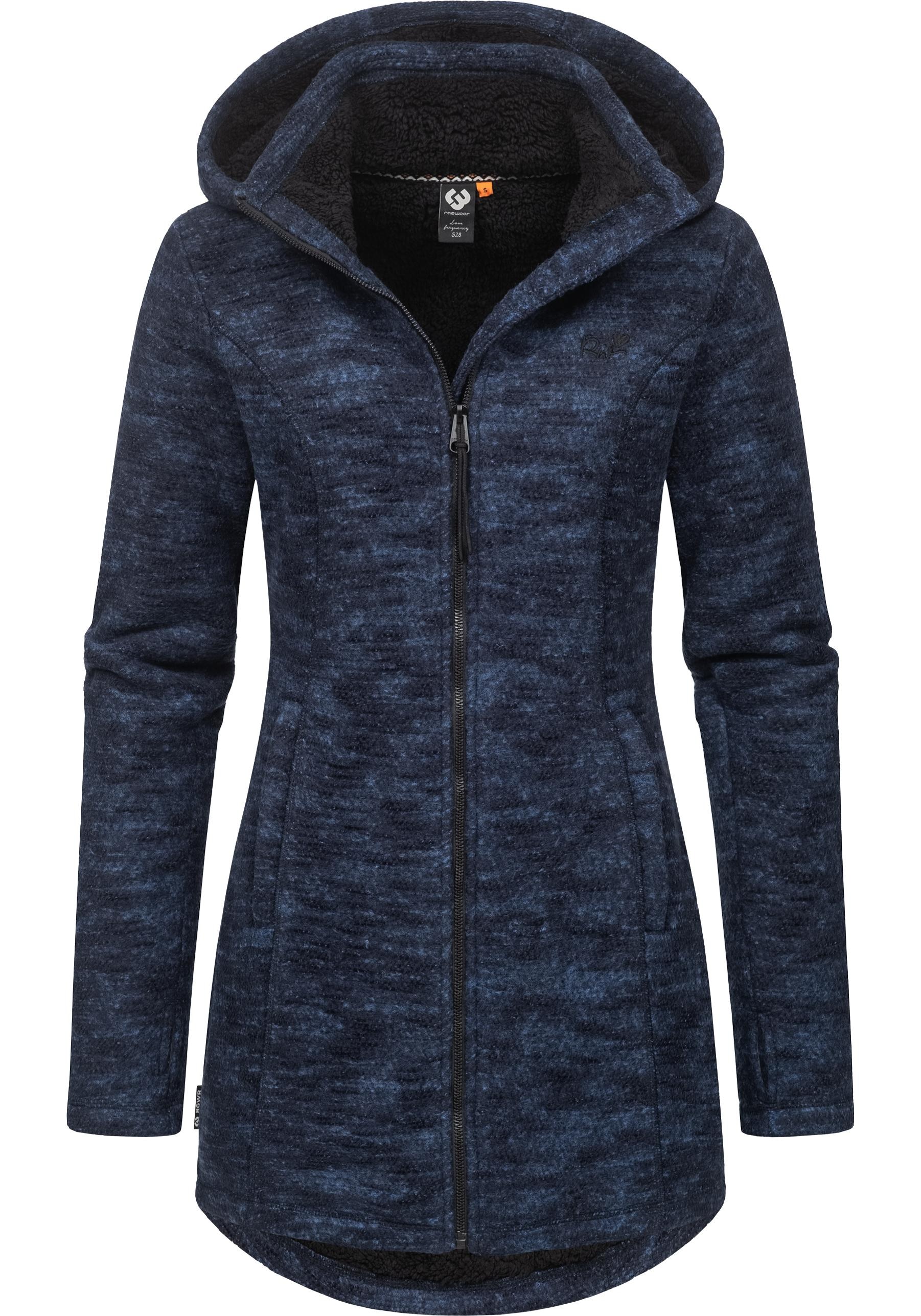 Ragwear Longstrickjacke »Leysha Melange«, Sportliche Kapuzenjacke in melierter Strick-Optik