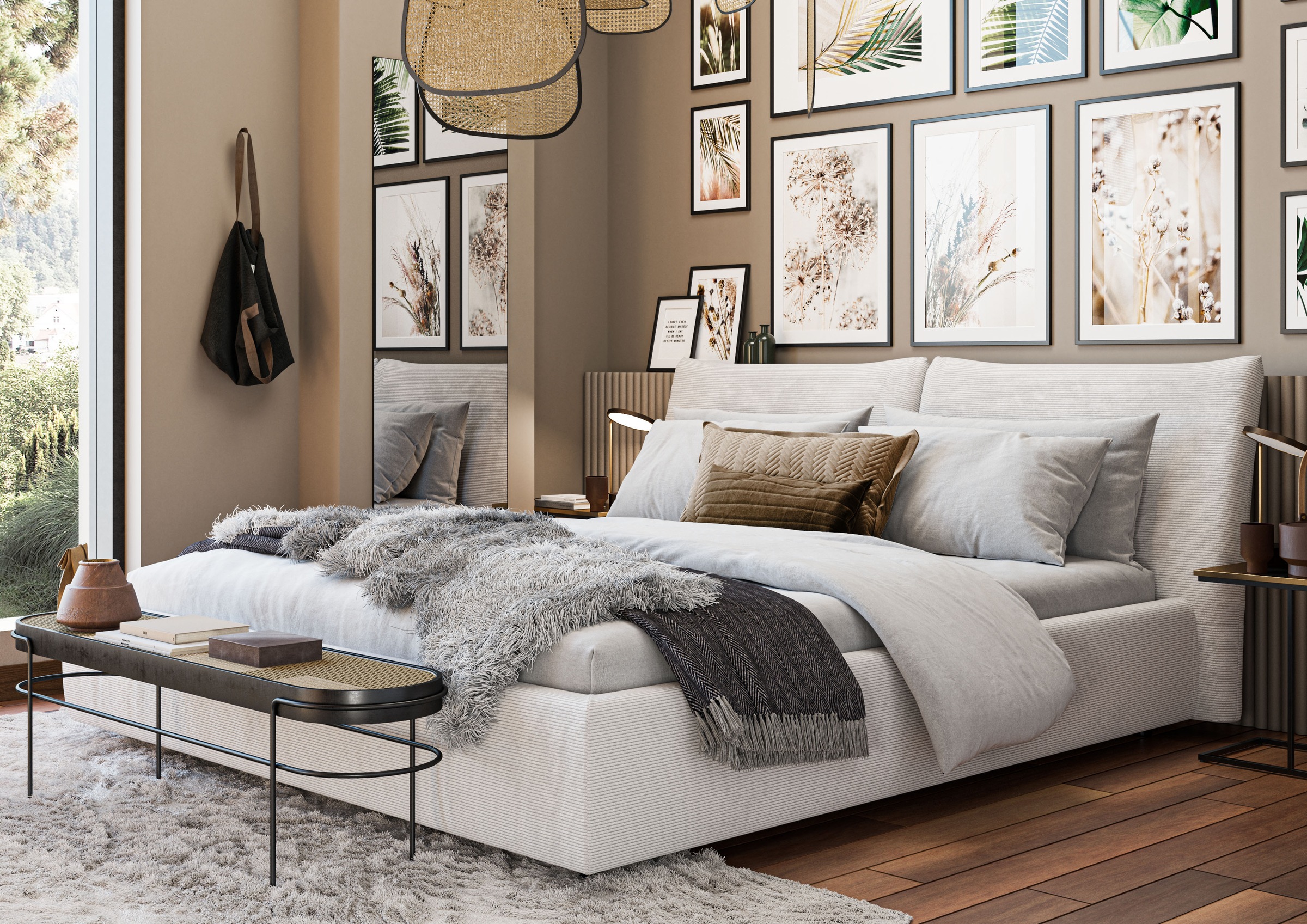 PLACES OF STYLE Polsterbett "Priora in 4 Breiten bis 200cm" auch in NaturLE günstig online kaufen