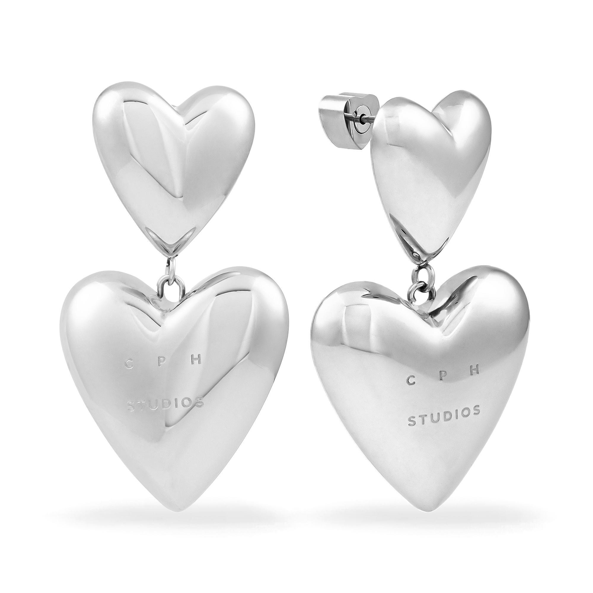 Copenhagen Studios Paar Ohrhänger »Schmuck Geschenk Edelstahl Ohrring Puffy Hearts«