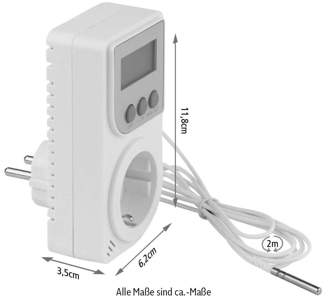 »Steckdosen-Thermostat«, Infrarotheizung, Steckerthermostat mit Klimagerät, günstig Raumthermostat für Xavax Fühler | BAUR