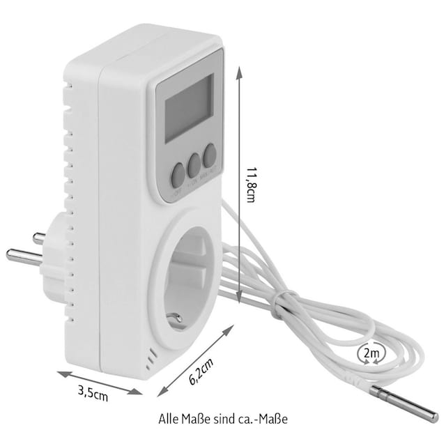 Xavax Raumthermostat »Steckdosen-Thermostat«, für Infrarotheizung,  Klimagerät, Steckerthermostat mit Fühler günstig | BAUR