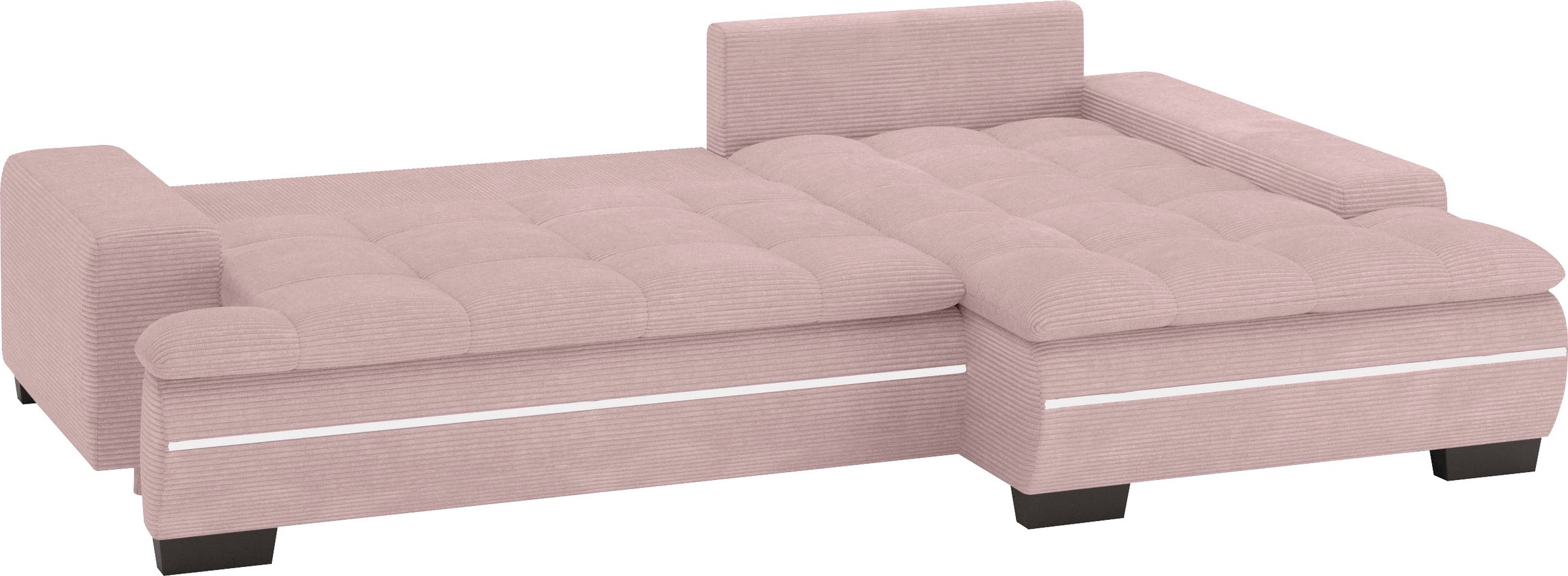 Mr. Couch Ecksofa »Haiti II, L-Form«, RGB-LED Beleuchtung, wahlweise mit Kaltschaum, Bett, Bettkasten
