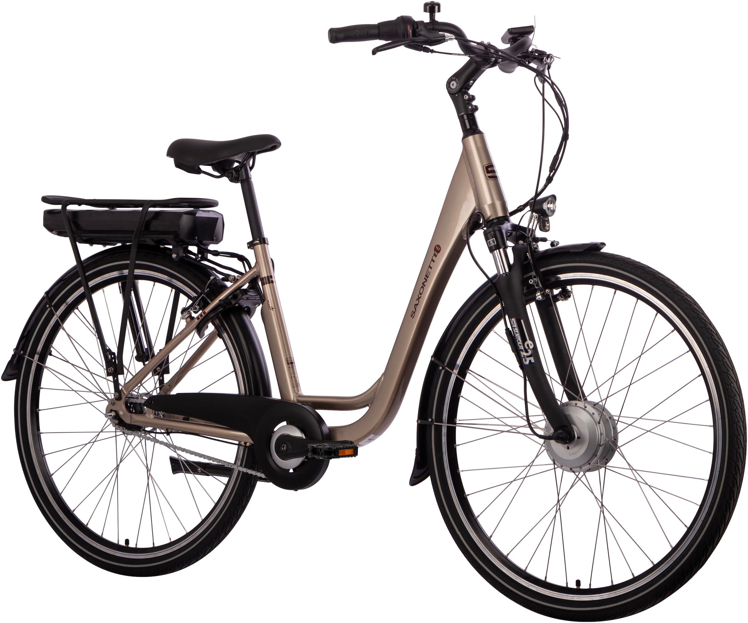 SAXONETTE E-Bike »City Plus«, 7 Gang, Shimano, Nexus, Frontmotor 250 W, Pedelec, Elektrofahrrad für Damen u. Herren, Cityrad