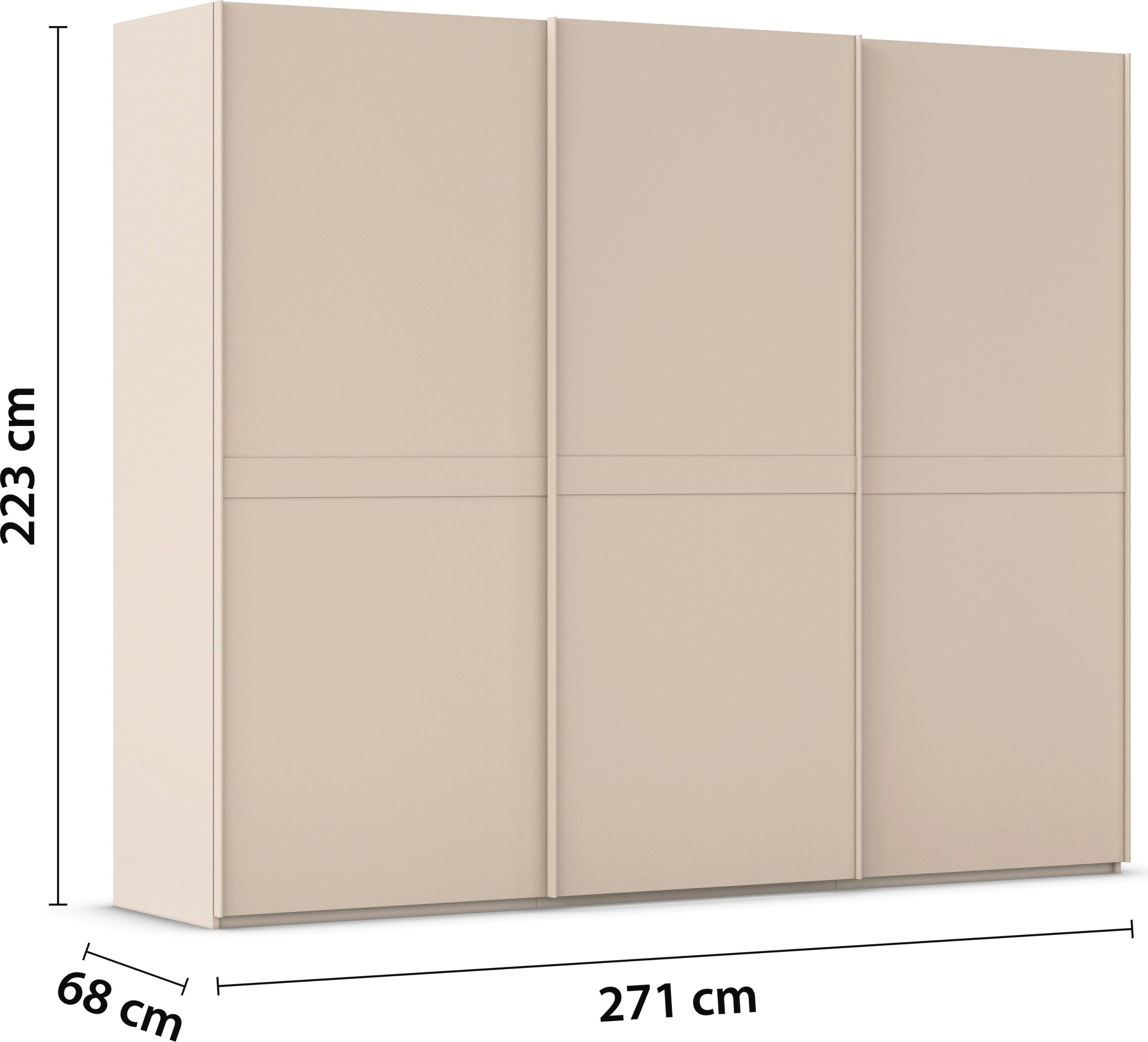 rauch Schwebetürenschrank »Kleiderschrank Schrank Garderobe Schlafzimmerschrank SCALE-LINE«, edle Optik mit Bauchbinde in Korpusfarbe Dekorfront MADE IN GERMANY