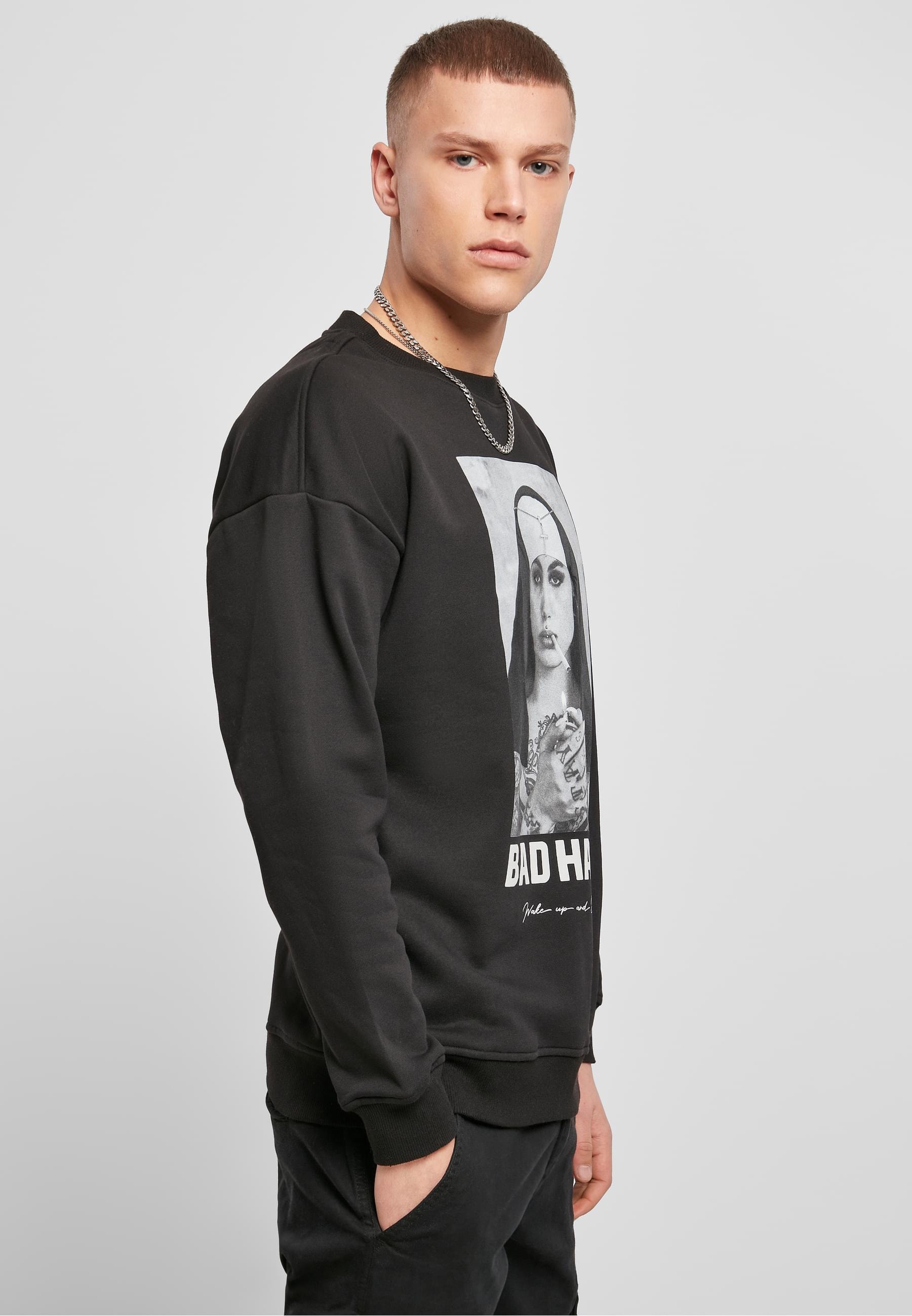 MisterTee Rundhalspullover »MisterTee Herren Bad Habit Crewneck«, (1 tlg.)