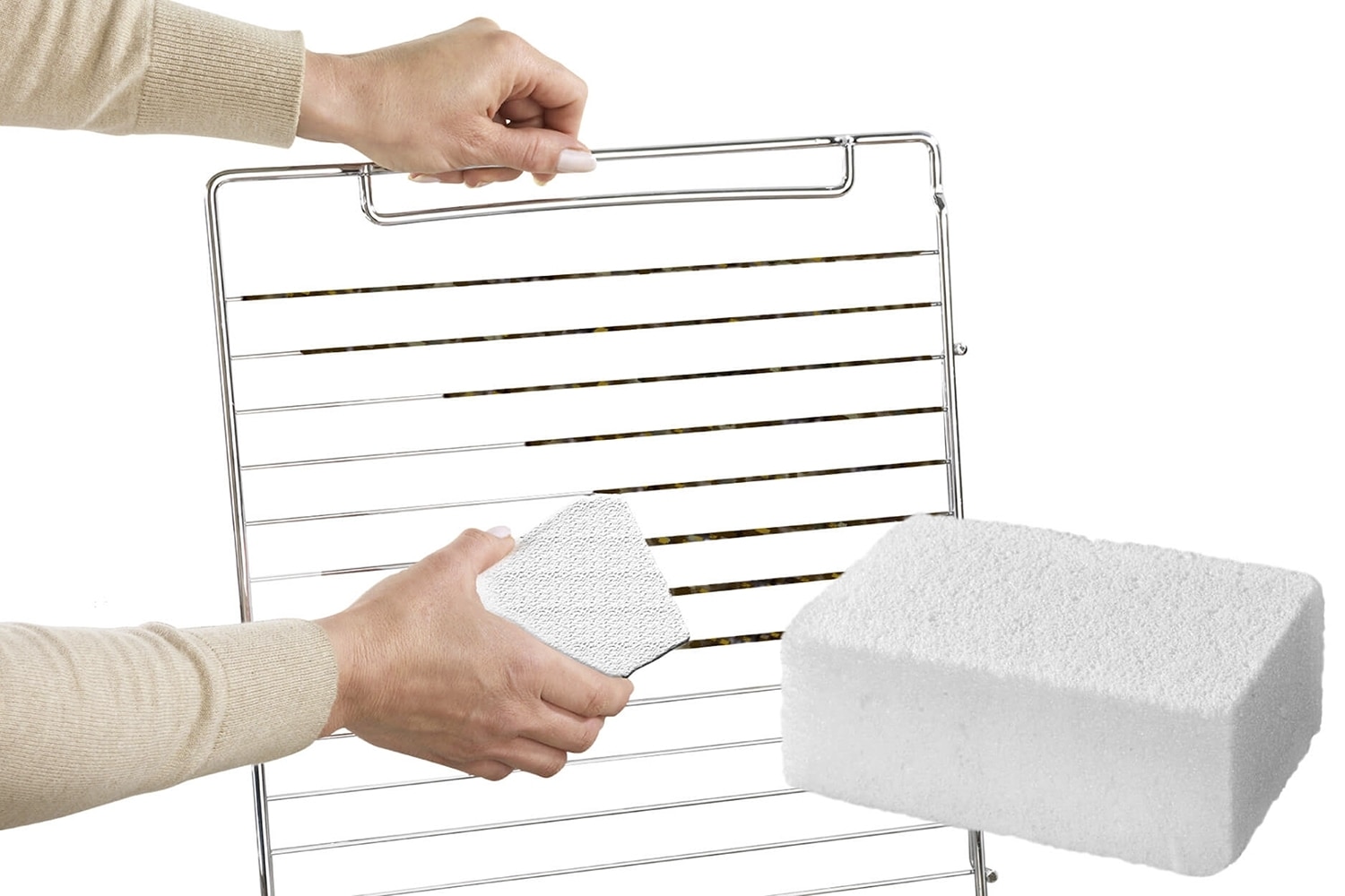 Maximex Putzstein »Anti-Krusten-Stein«, (Set, 6 St.), Krustenentferner für Grillrost, Eisenpfanne und Backofen, Glasstruktur