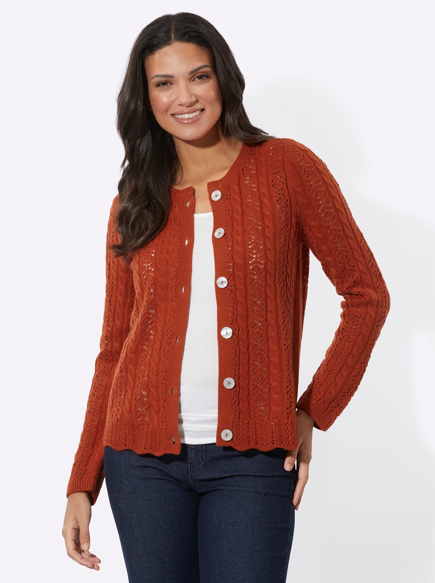 Classic Basics Ajourstrickjacke günstig online kaufen