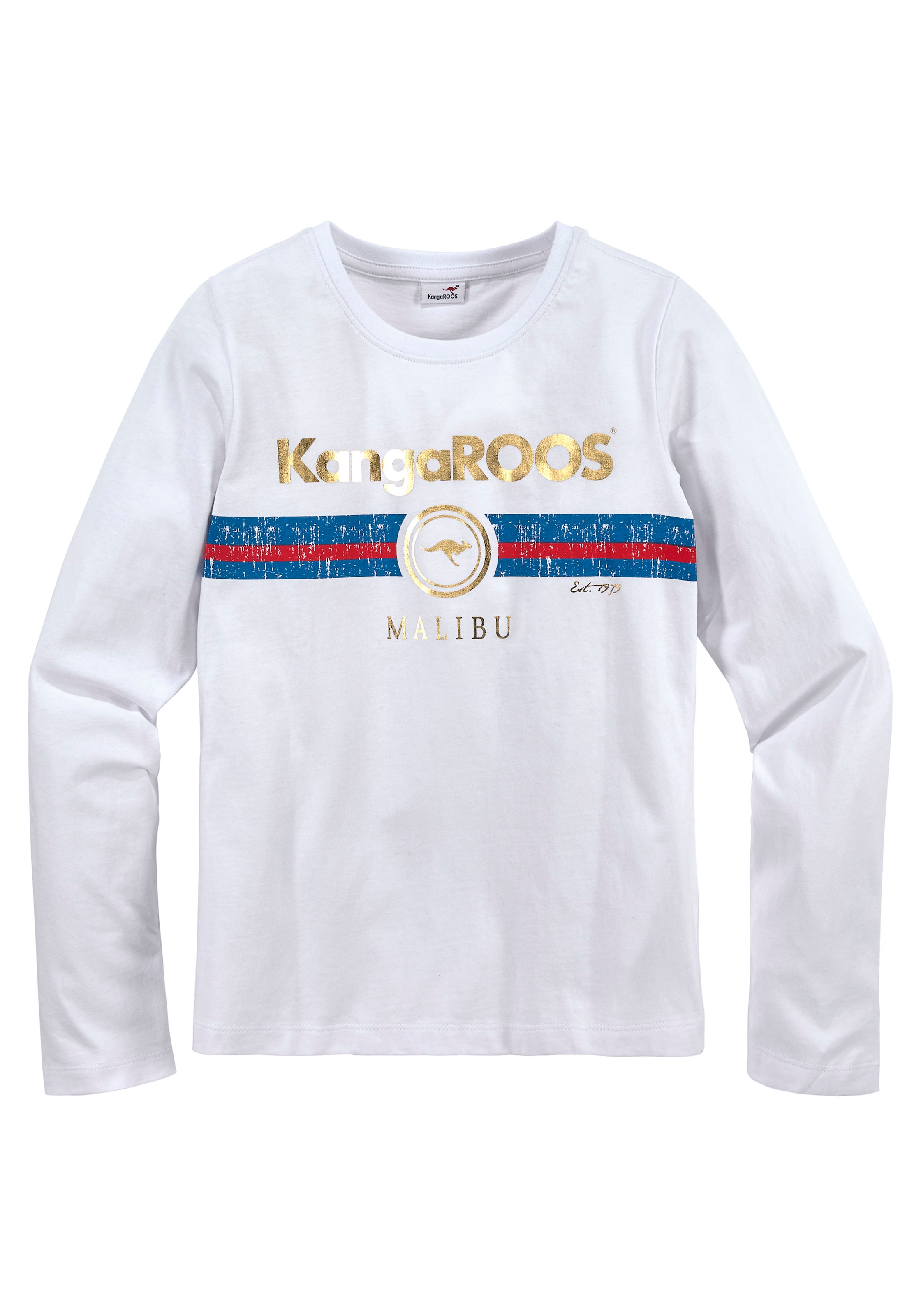 KangaROOS Langarmshirt »goldfarbiger Druck«, Folienprint