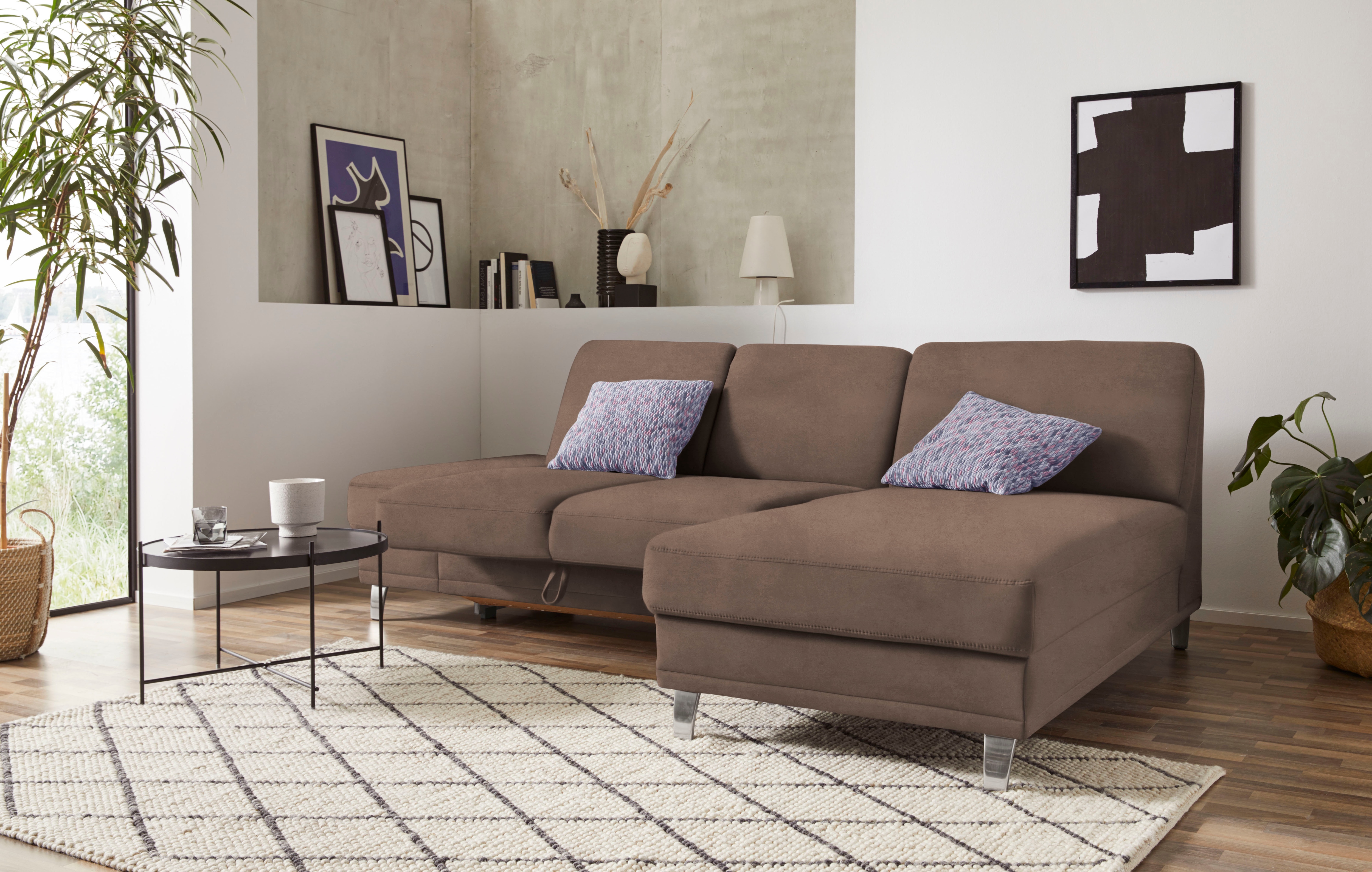 sit&more Ecksofa "Clio L-Form" optional Schlaffunktion oder Vorziehsitz und Bettkasten, Federkern