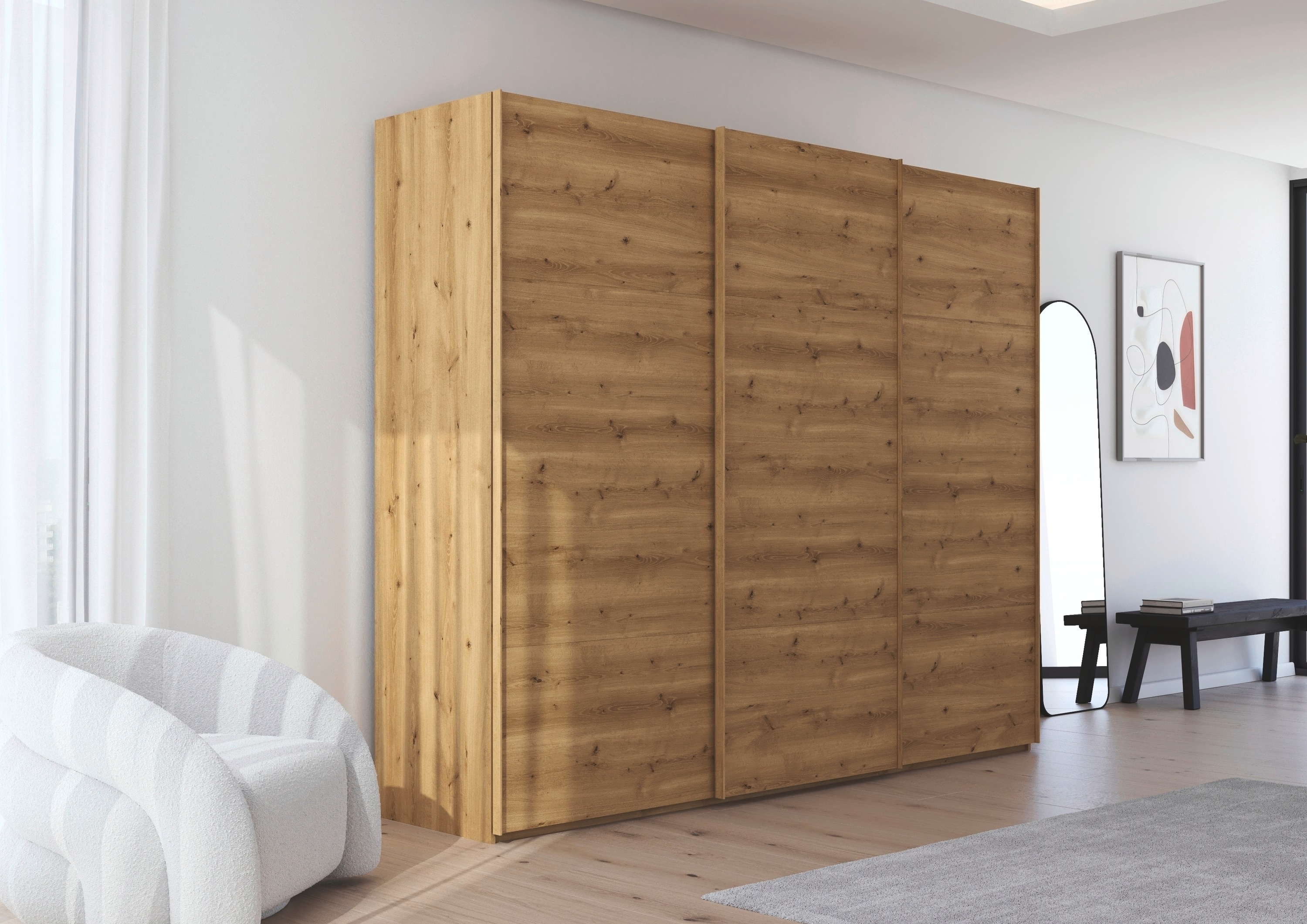 Thumbnail - rauch Schwebetürenschrank "Kleiderschrank Schrank Garderobe Schlafzimmerschrank SCALE-TRIO", edle dreigeteilte Front, 2 ...