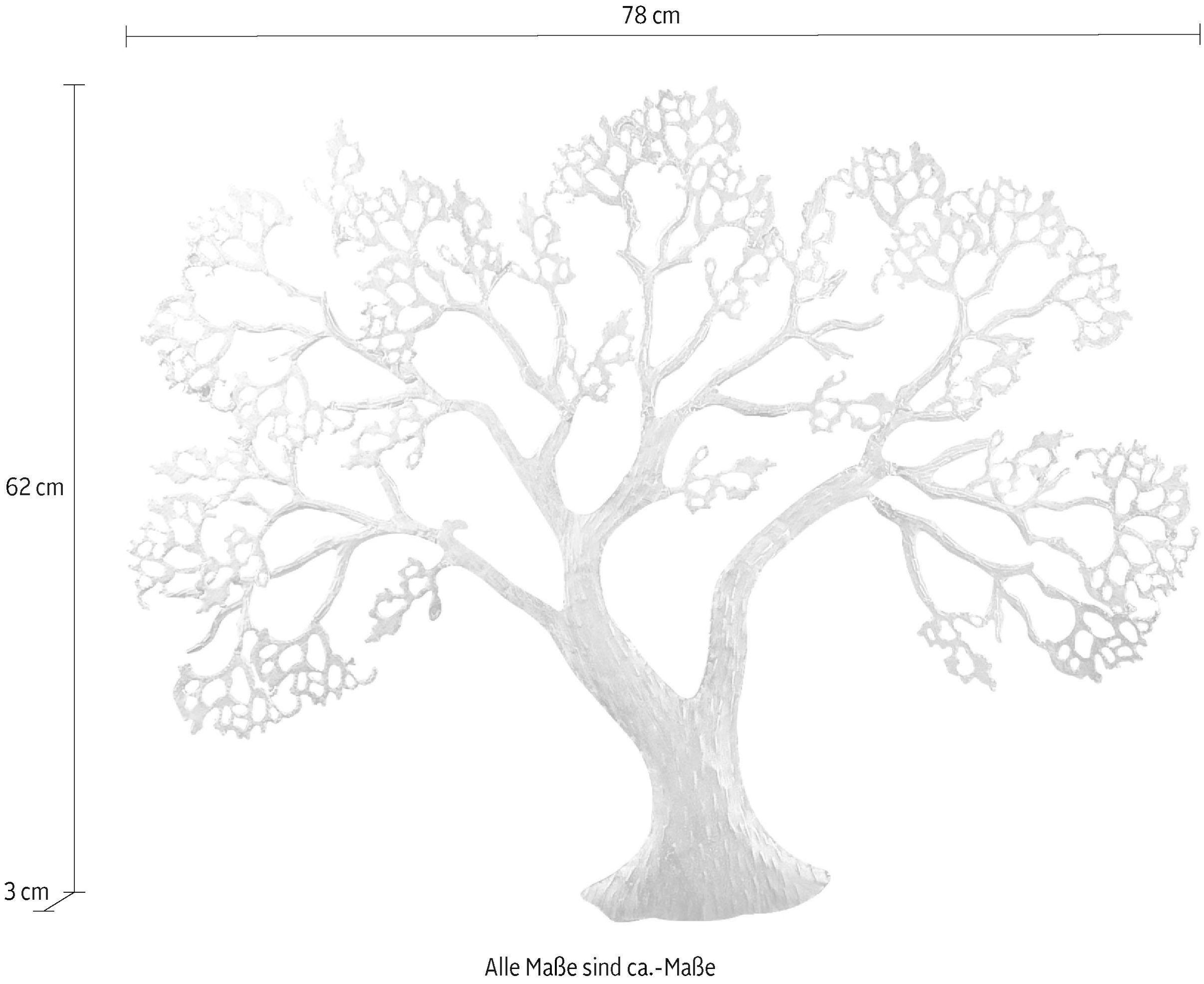 GILDE Wanddekoobjekt »Wandrelief Baum, silber«, Wanddeko, aus Metall,  dekorativ im Esszimmer & Wohnzimmer kaufen | BAUR