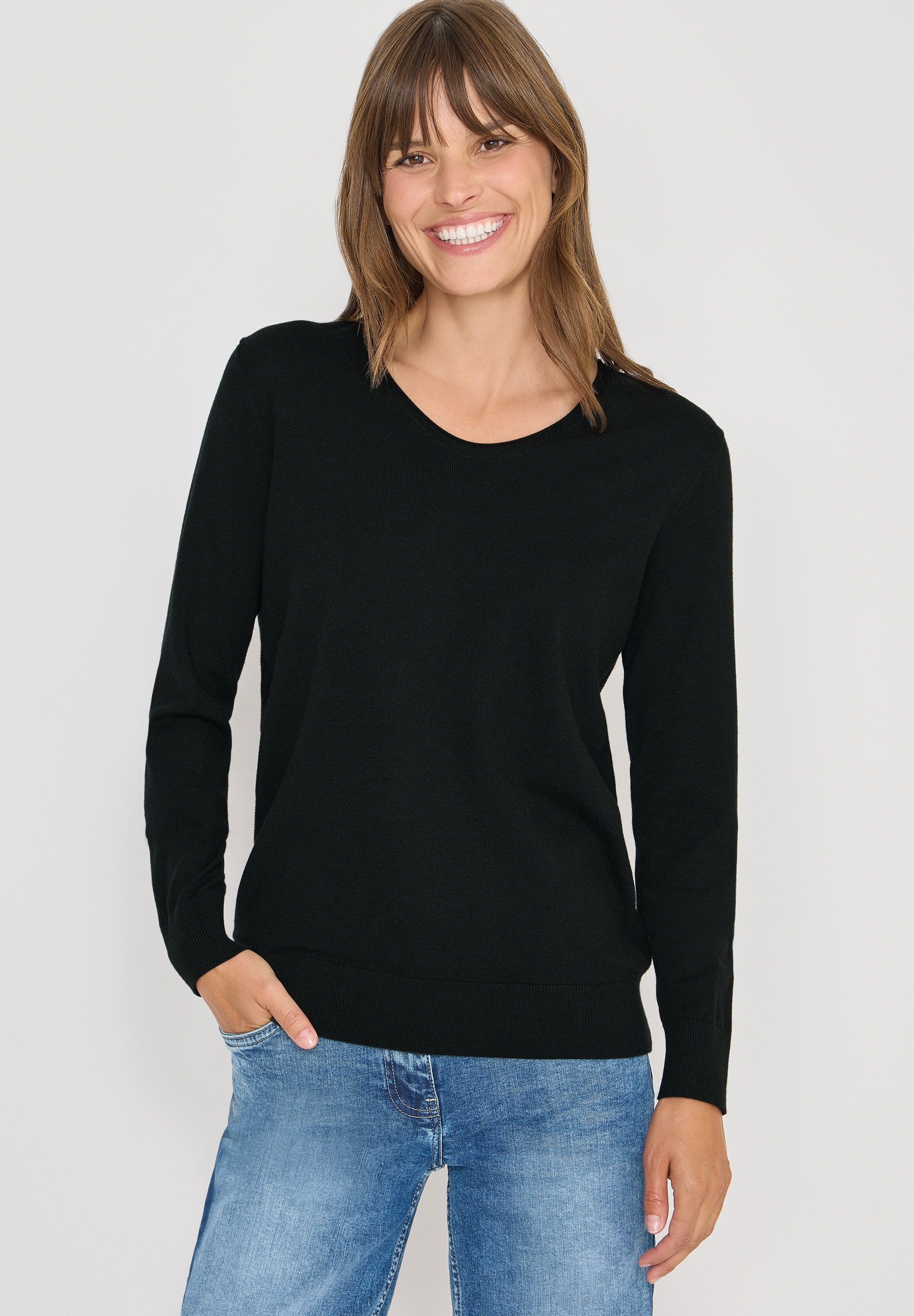 Cecil Strickpullover mit Materialmix