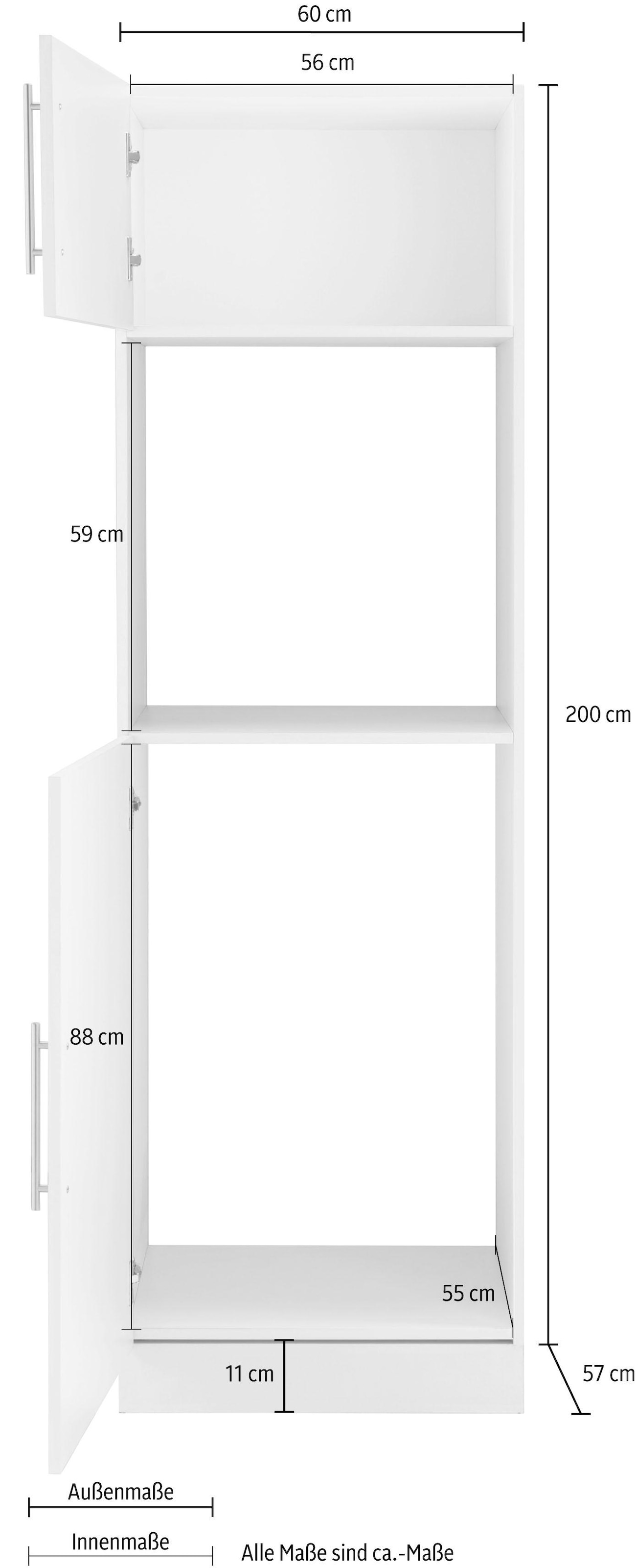 breit cm | BAUR wiho Küchen »Cali«, Backofen/Kühlumbauschrank 60