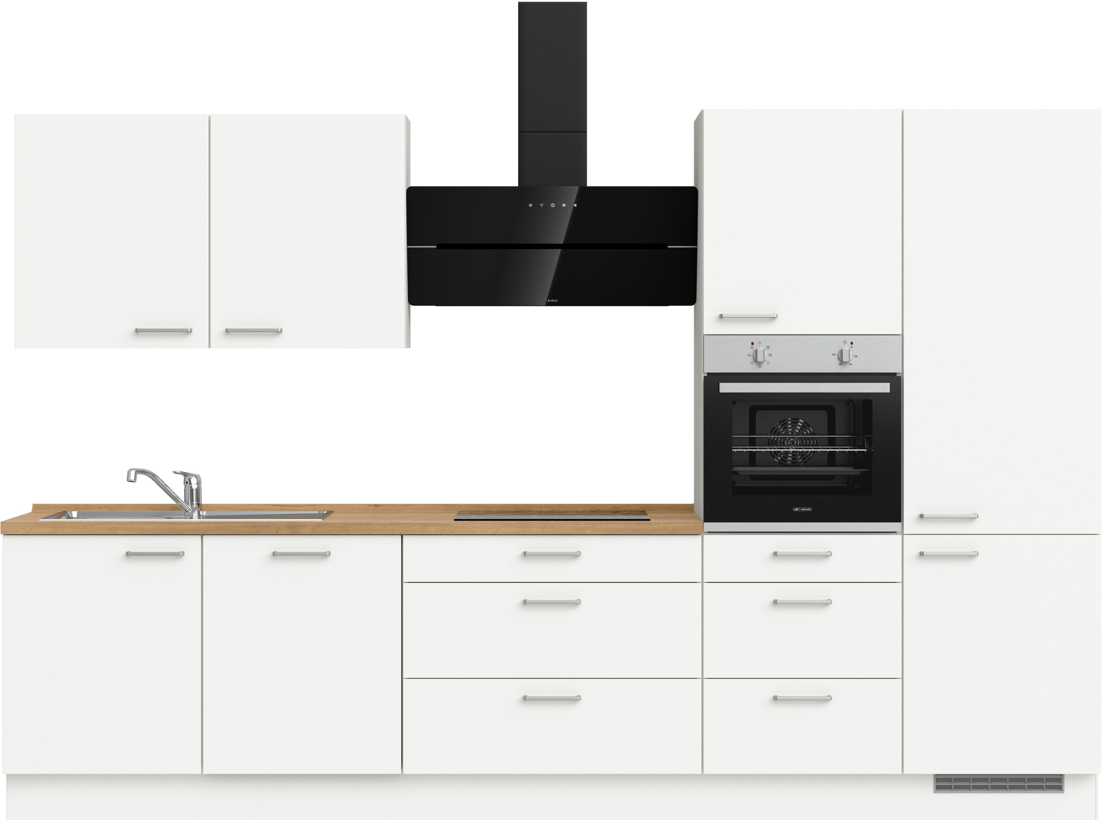 nobilia Küchenzeile ""Touch II", NEU: individuell anpassbar mit gratis Profi-Beratung" vormontiert, Breite 330 cm, Ausrichtung wählbar, wahlw. mit E-Geräten