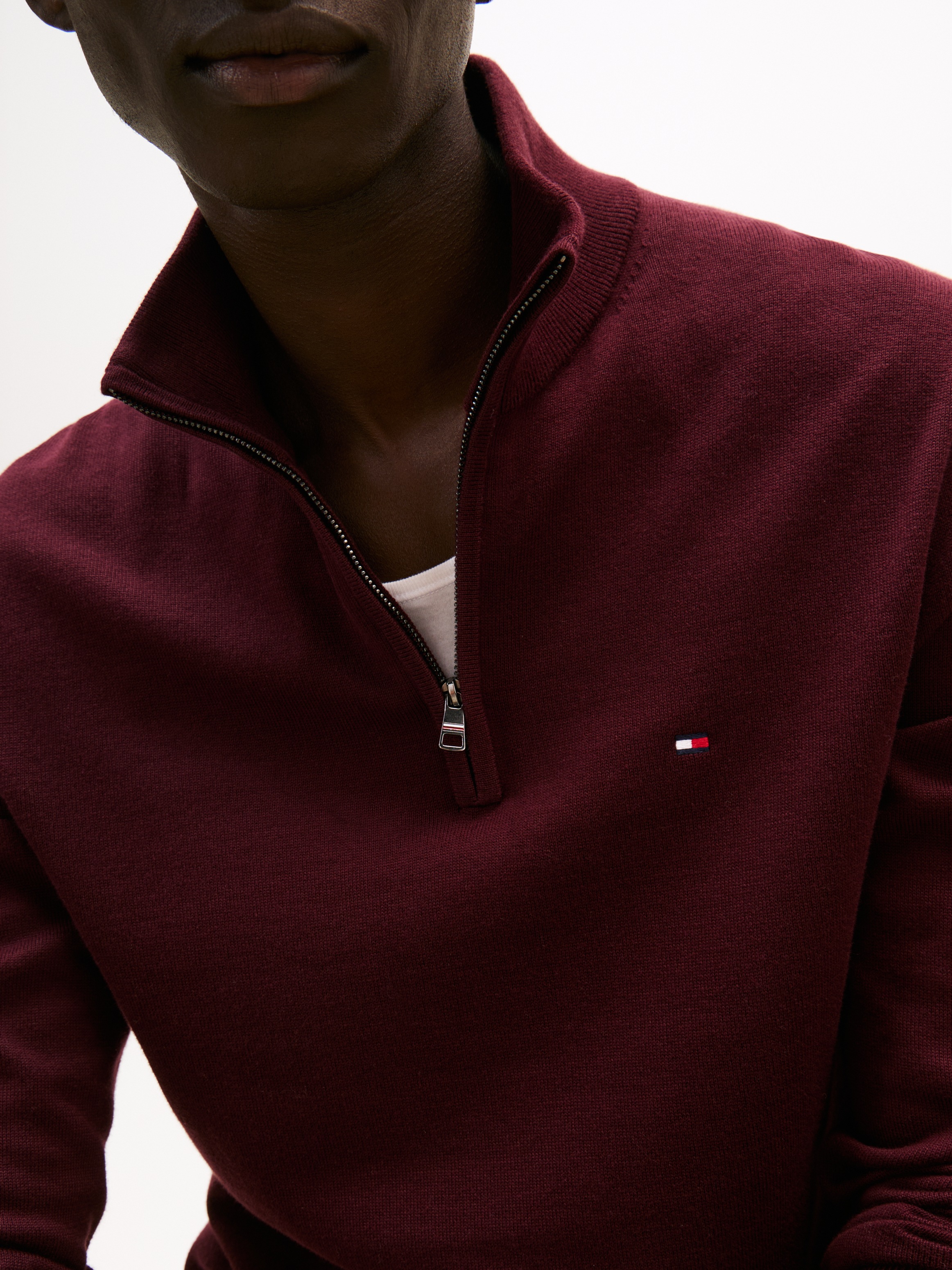 Tommy Hilfiger Troyer "ESSENTIAL COTTON ZIP MOCK" günstig online kaufen