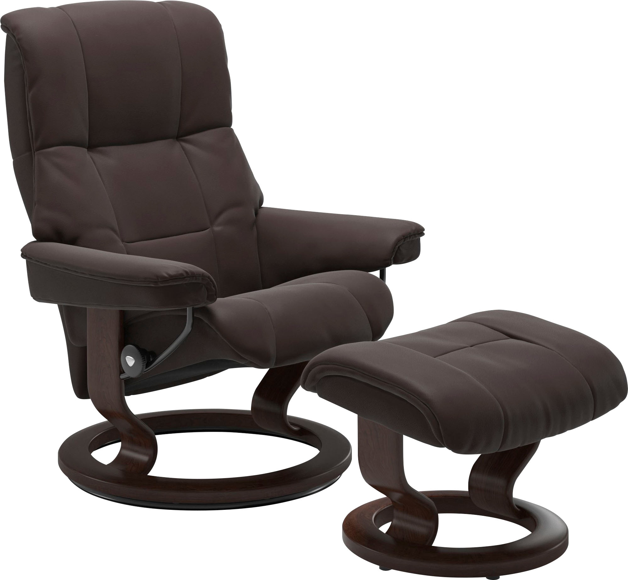 Stressless Mayfair Recliner & Ottoman Classic Base chocolate Paloma Leather 7