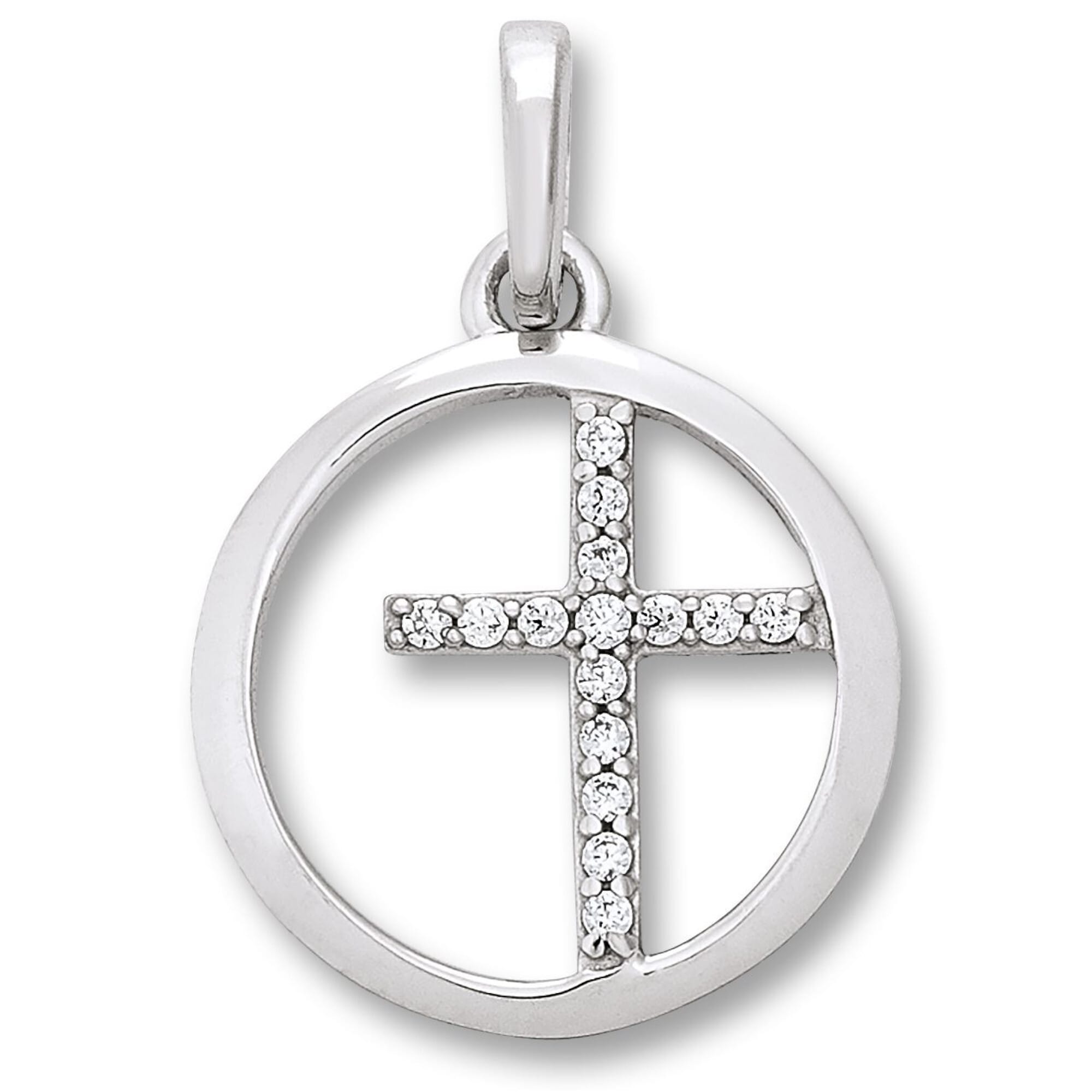 ONE ELEMENT Kettenanhänger bestellen Silber«, aus »Zirkonia 925 | Damen Anhänger Silber Schmuck Kreuz BAUR