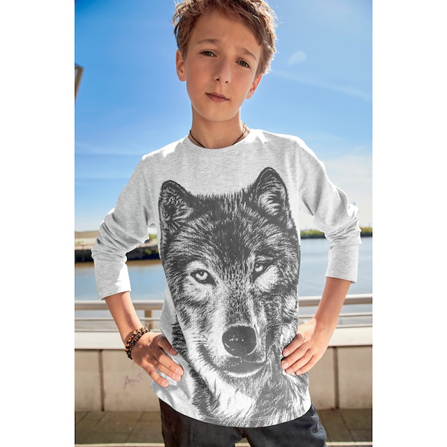 KIDSWORLD Langarmshirt »Wolf« | BAUR